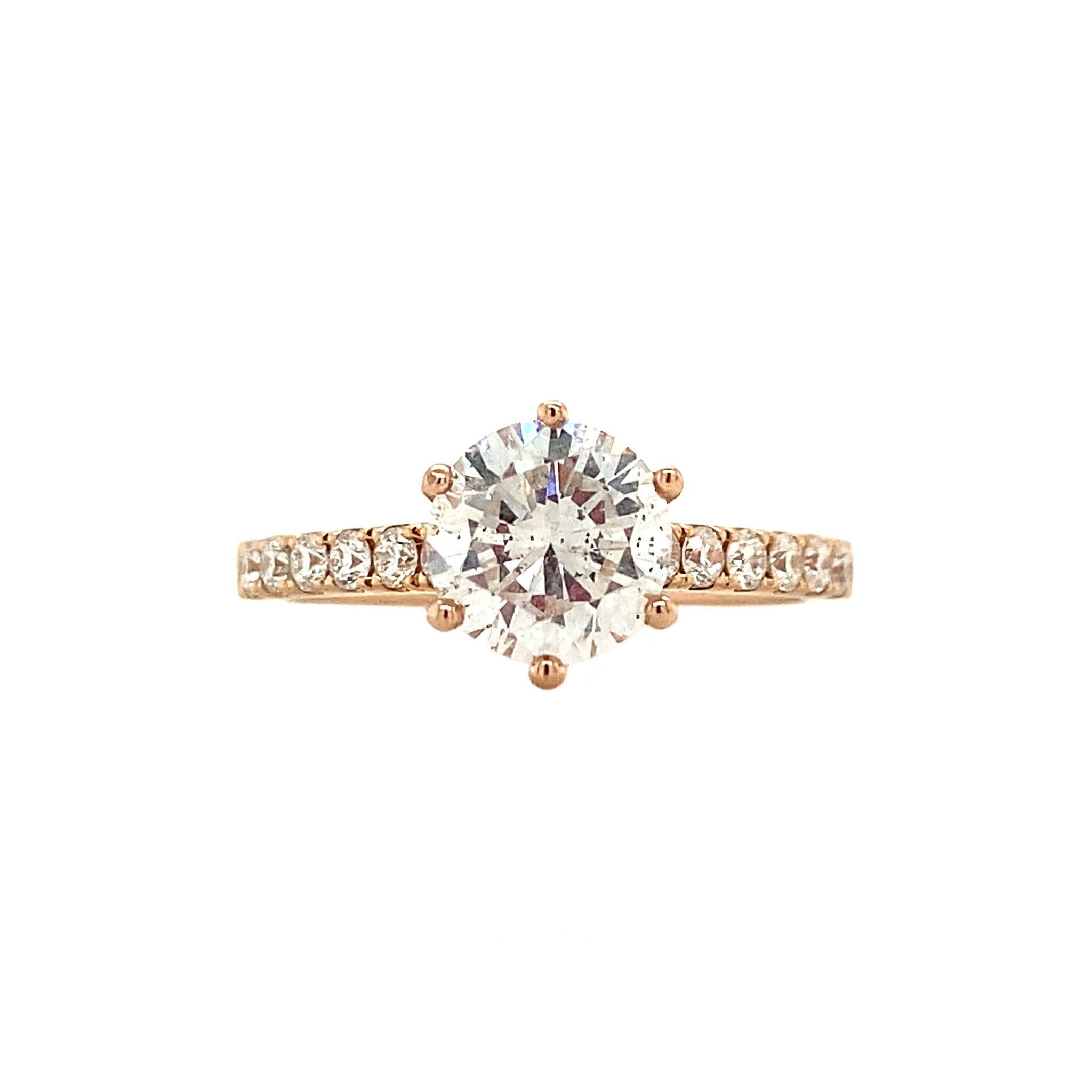 Rose gold ring with diamond 1.42ct. 18 karat*new