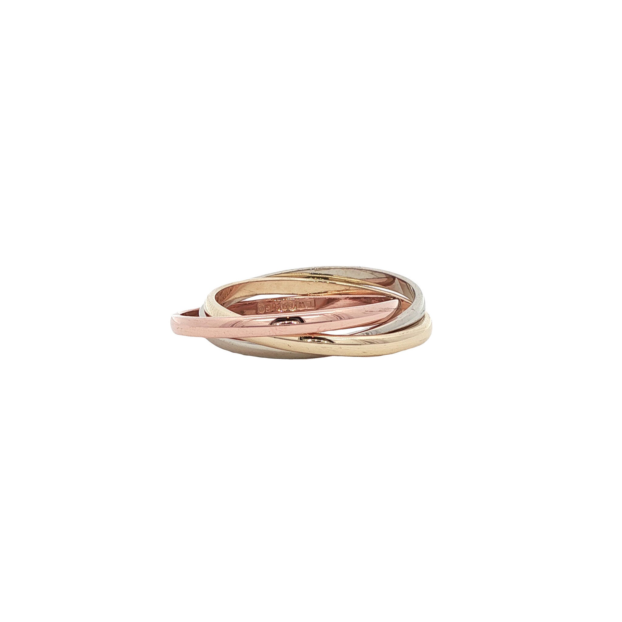 Tricolour trinity ring 9 karat