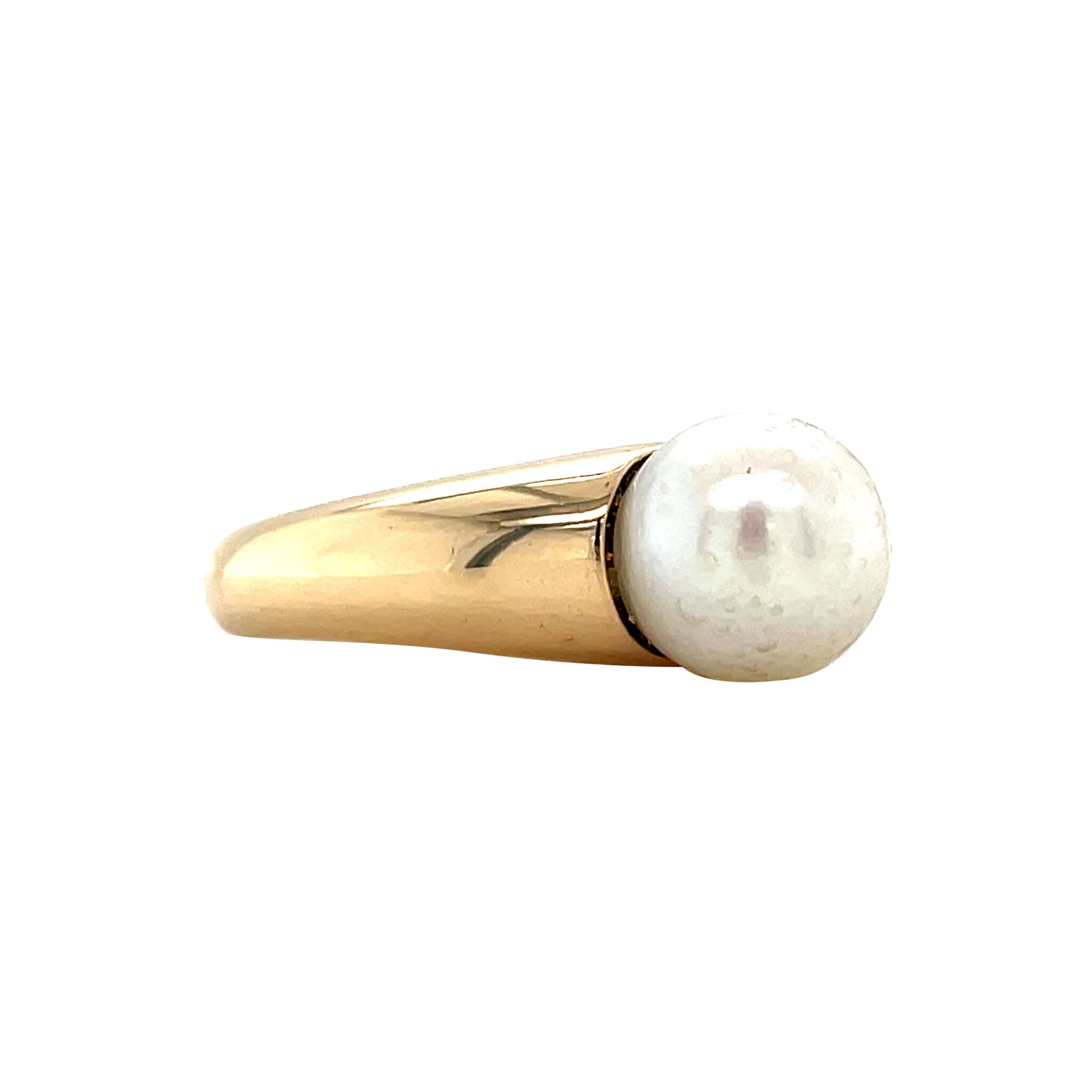 Gold ring with pearl 18 karat