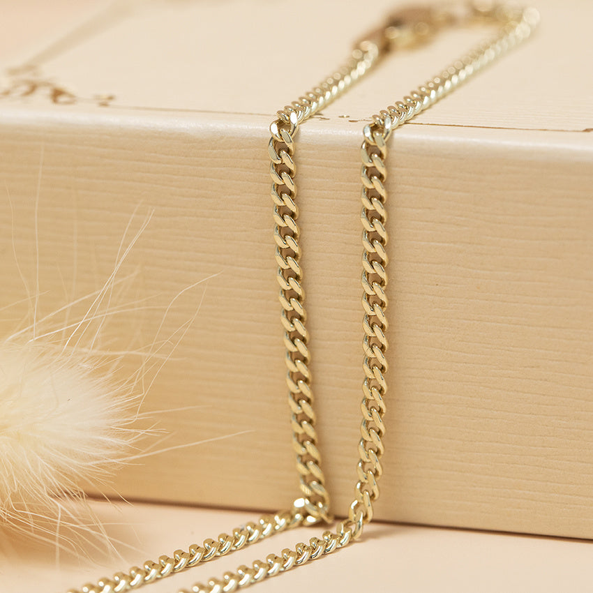 Gold gourmet bracelet 20 cm 14 karat