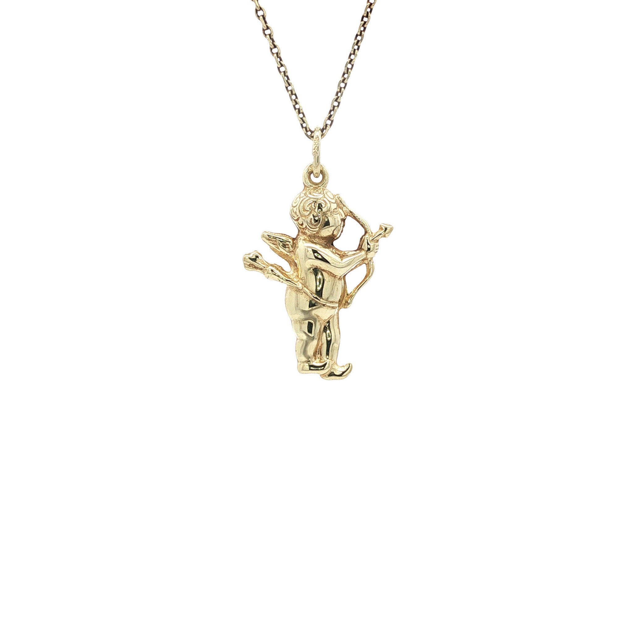 Golden pendant Cupid 14 karat