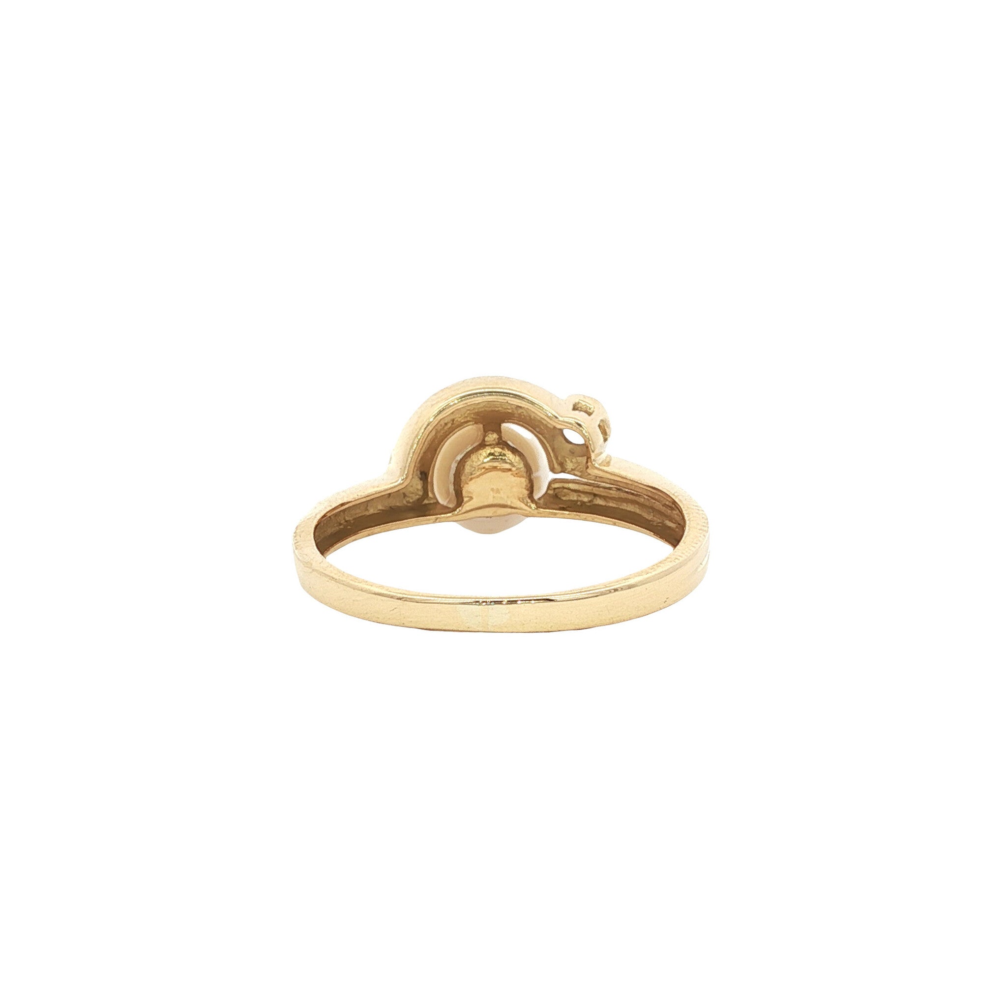 Gold ring with zirconia and pearl 18 karat