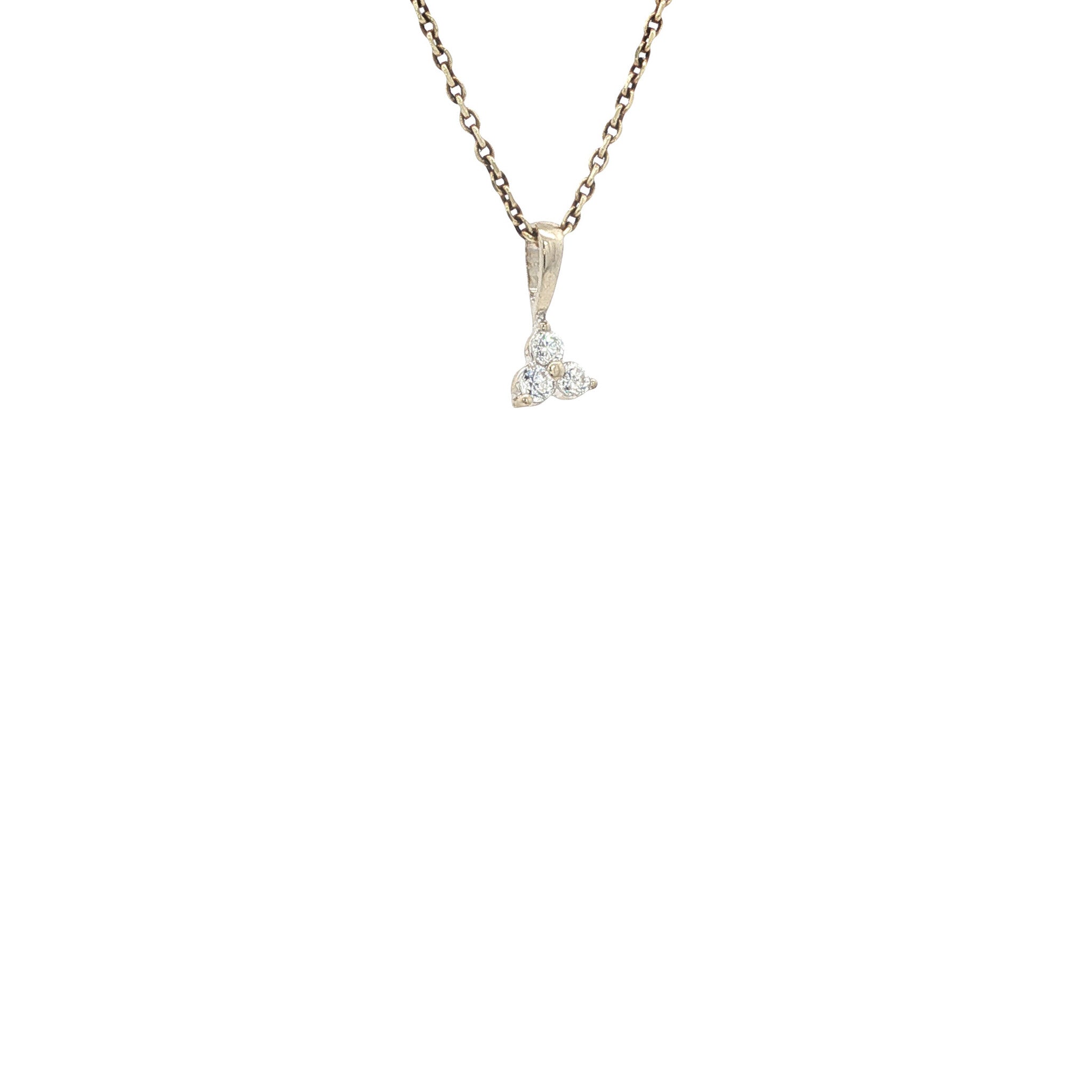 Witgouden hanger met zirkonia 14 karaat