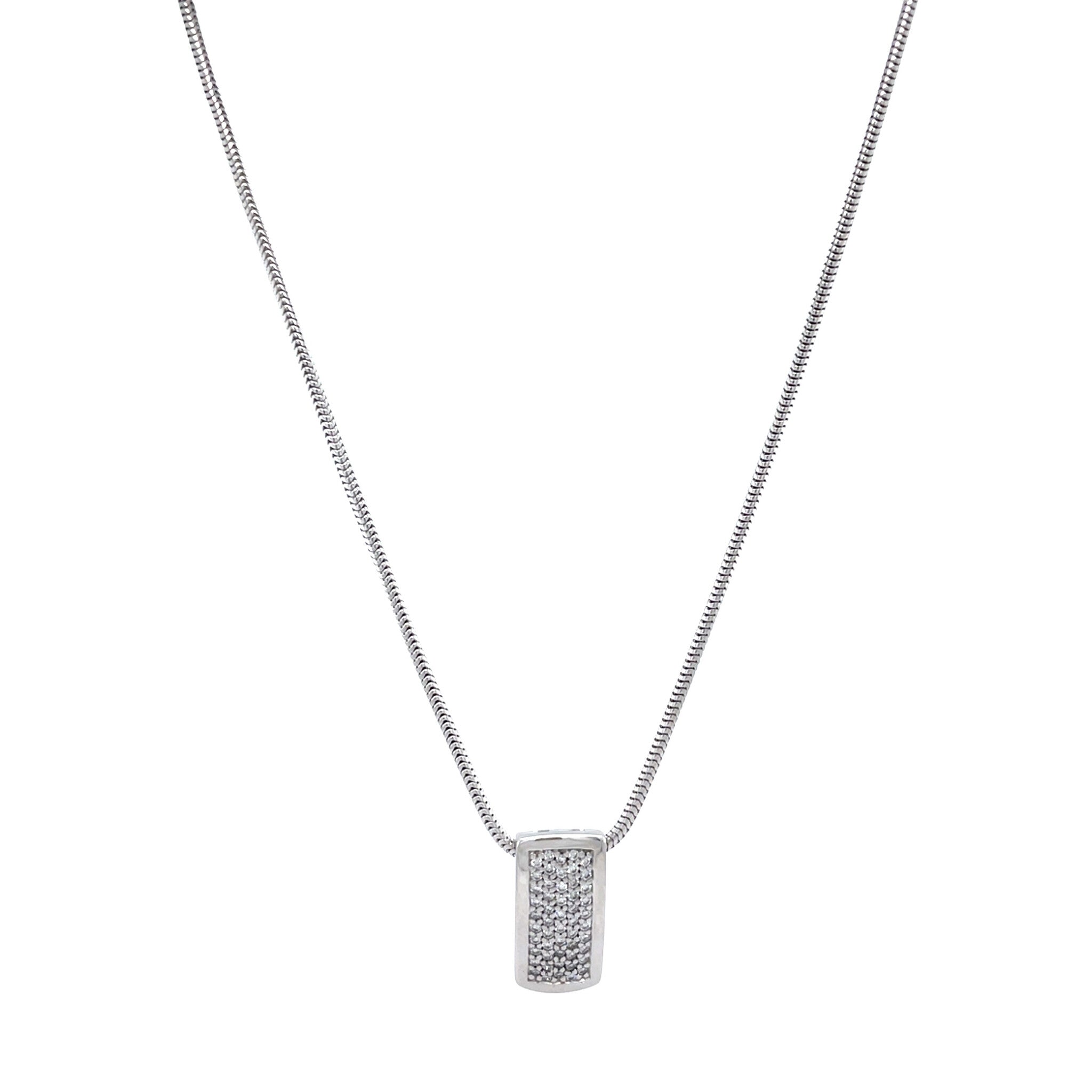 White gold necklace with pendant 43 cm
