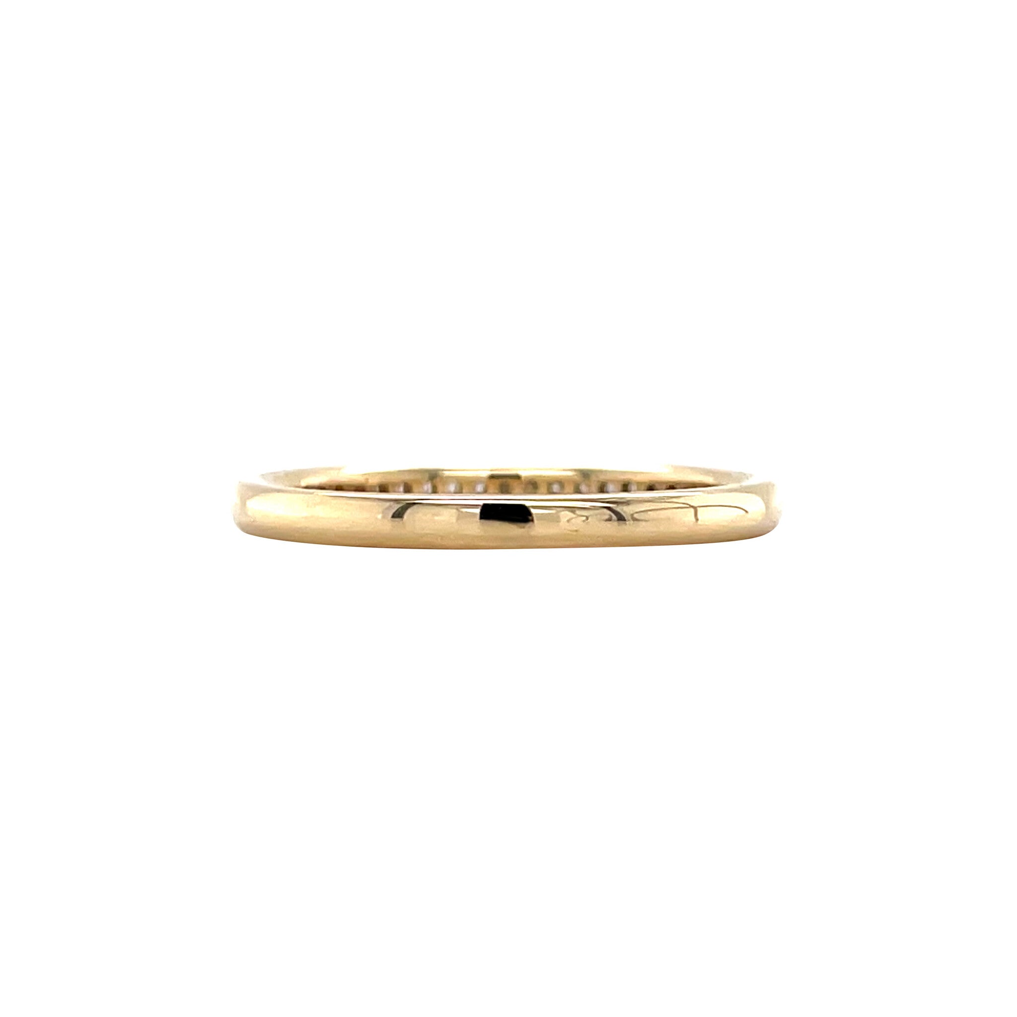Gold rail ring with diamond 14 kt