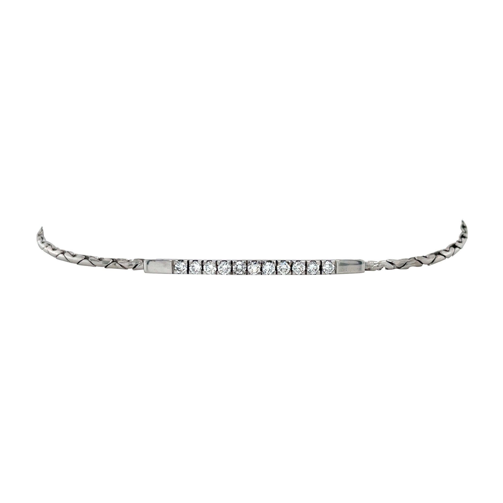 White gold bracelet with diamond 14 karat