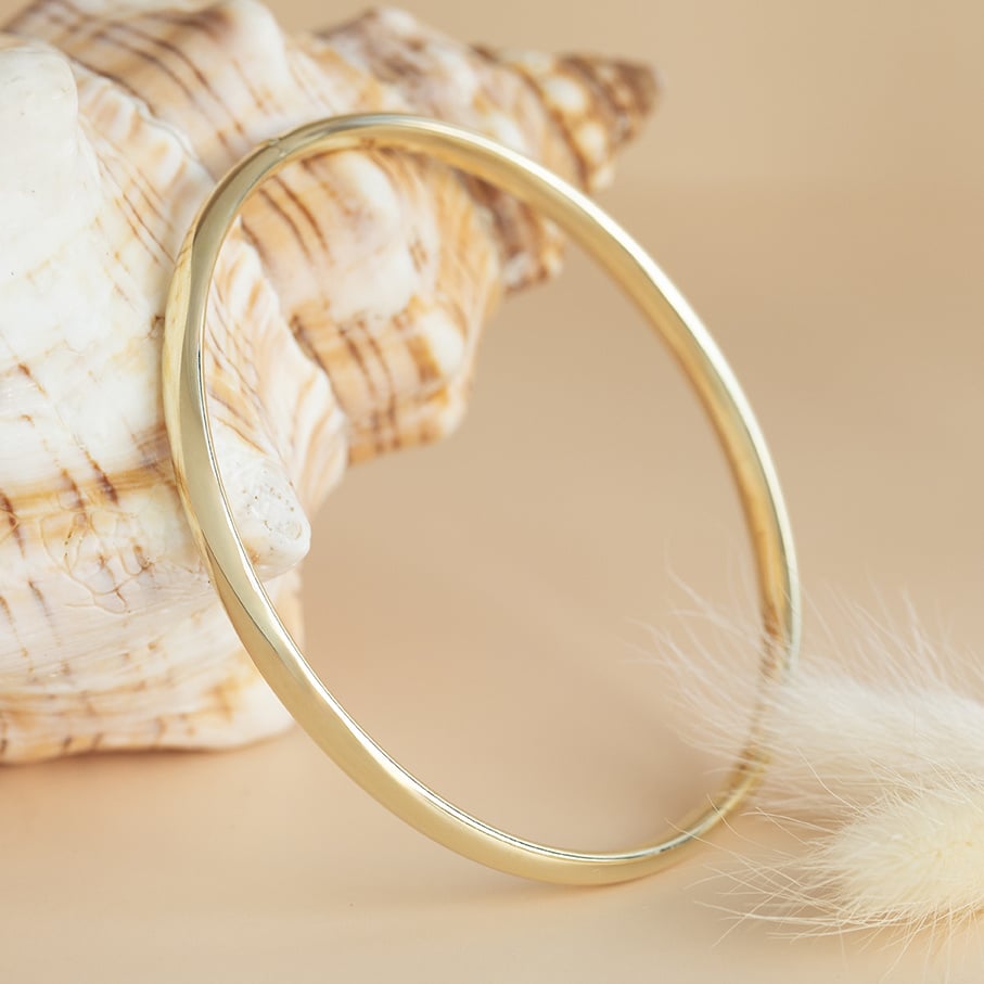 Gold smooth bangle 14 karat