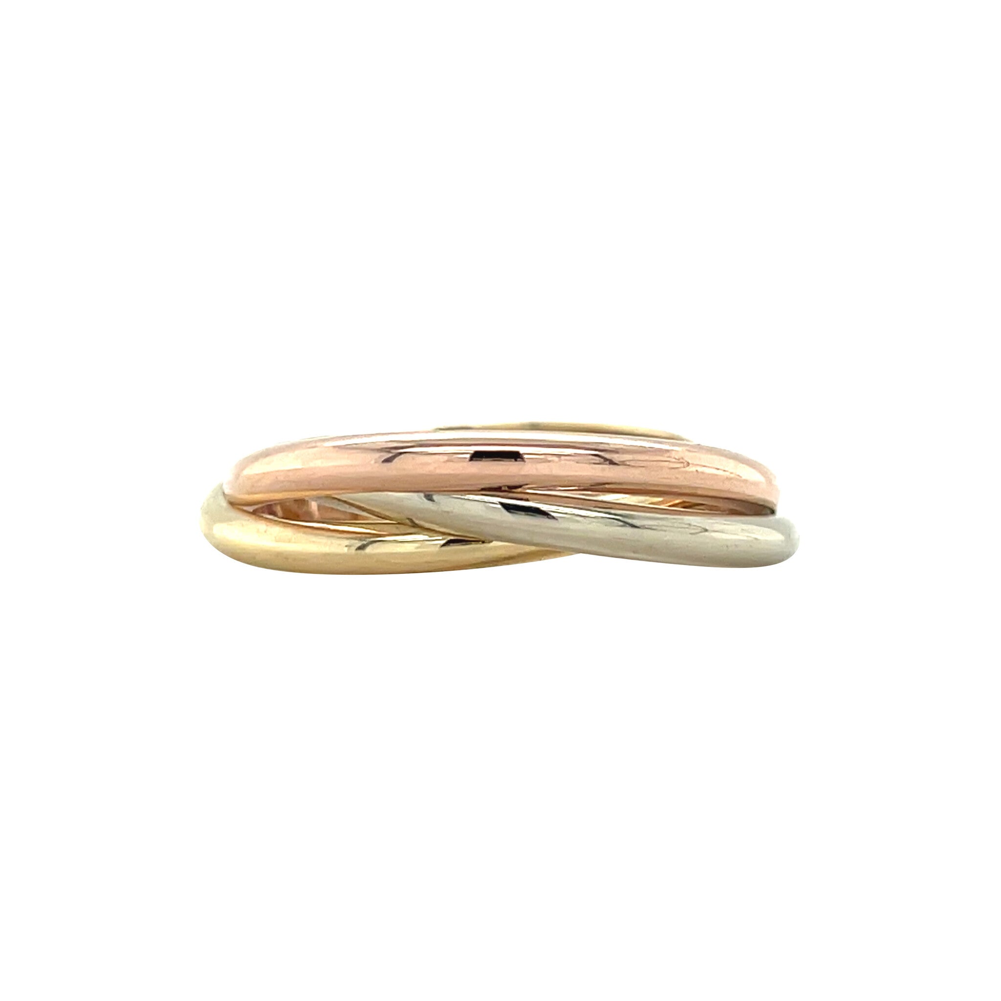 Tricolour gold ring 14 karat