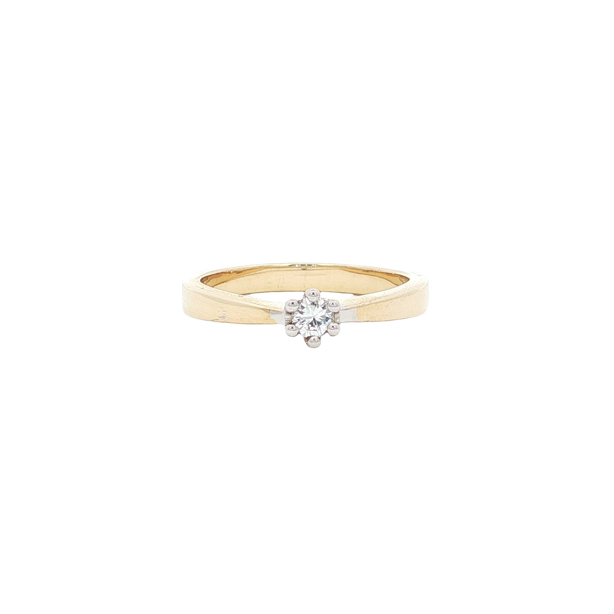 Gold solitaire ring with diamond 14 karat* new