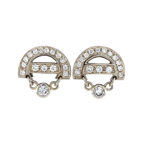 Witgouden oorstekers met diamant 18 karaat