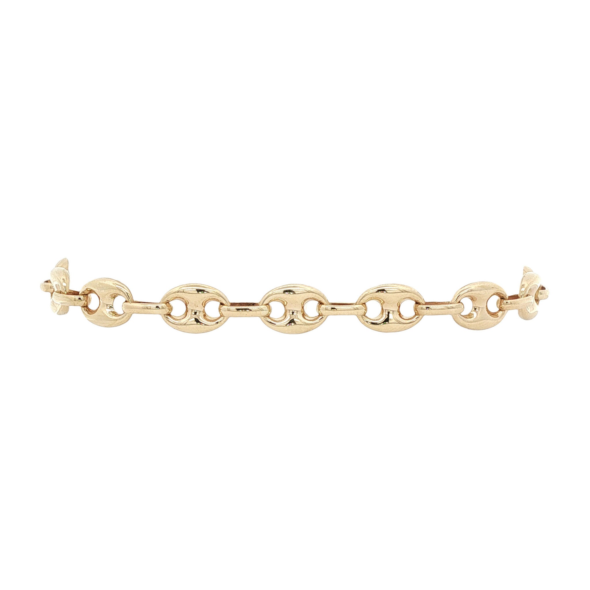 Gouden koffiebonen armband 19 cm 14 karaat