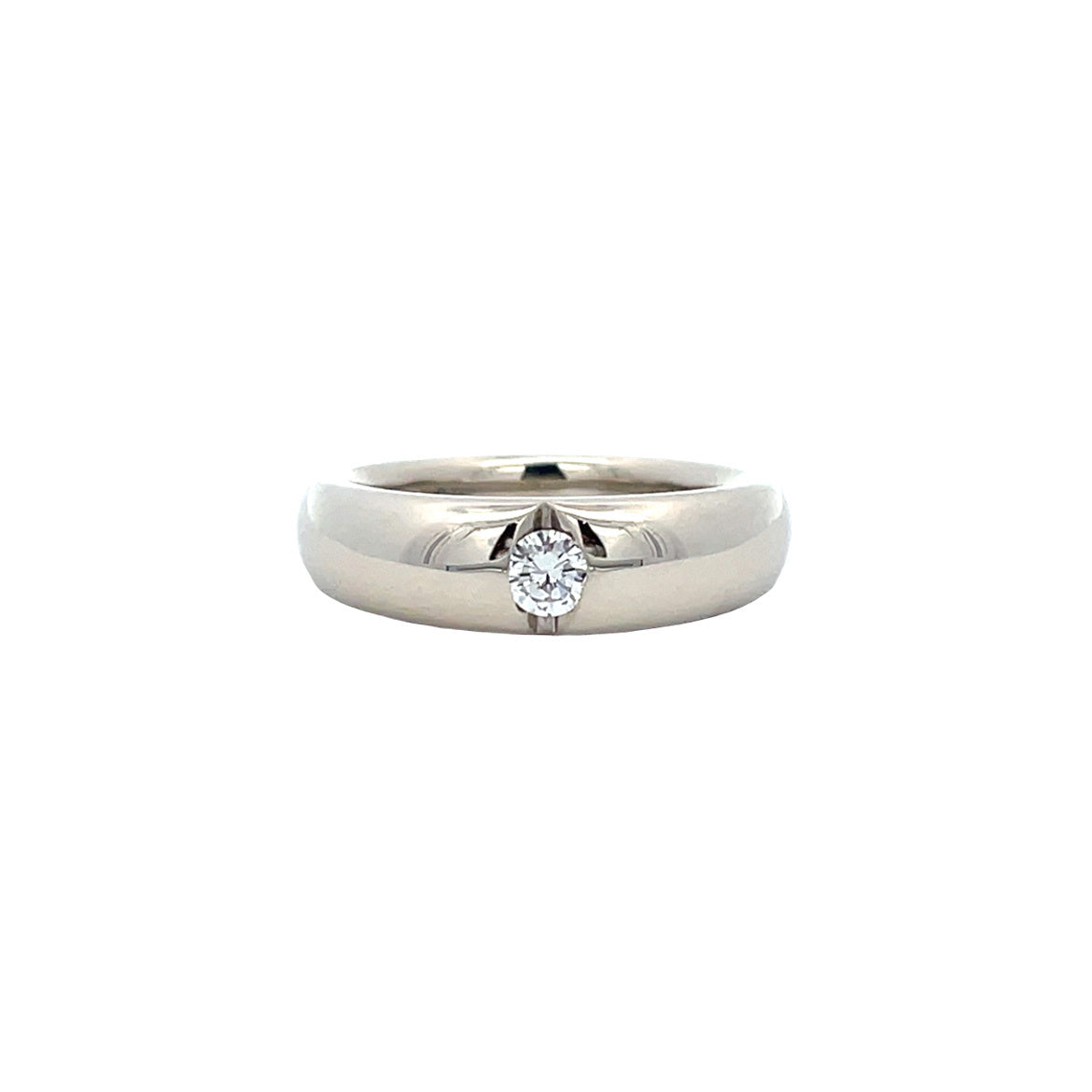 White gold ring with diamond 14 karat