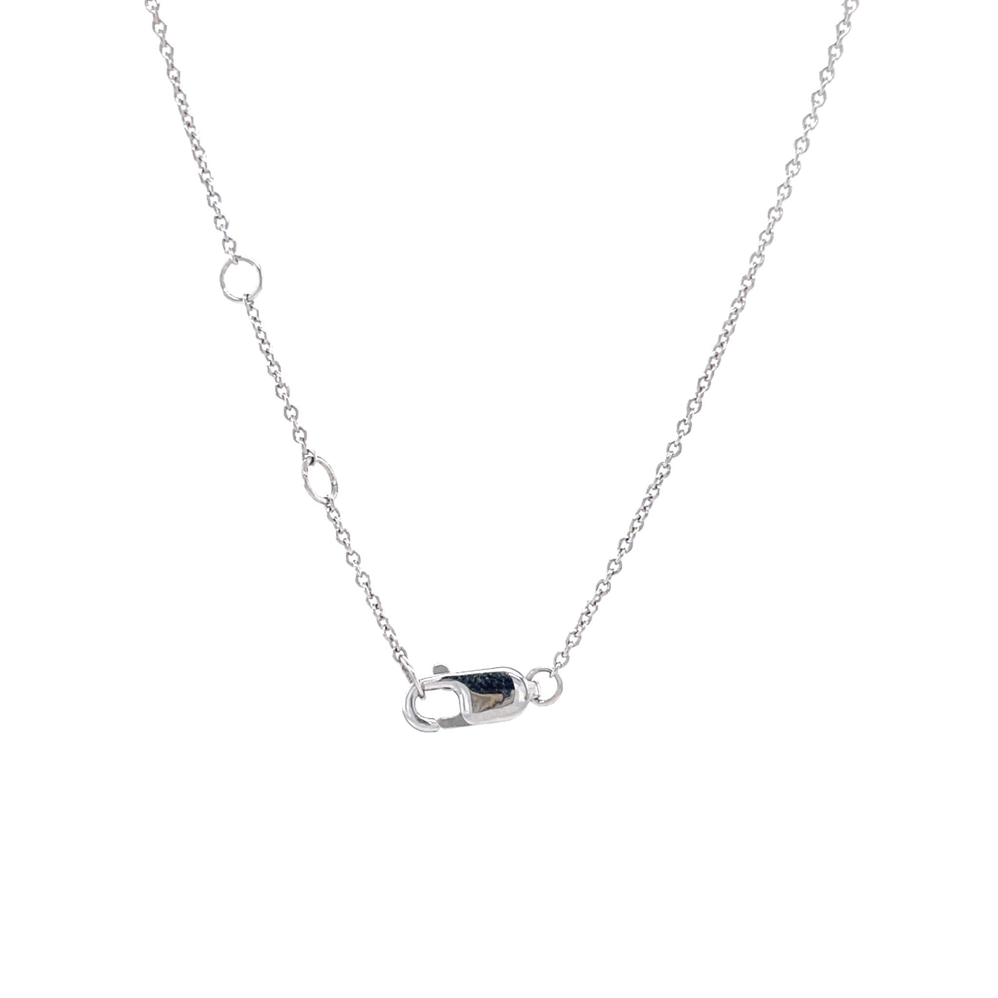 White gold entourage necklace with emerald and diamond 14 kt