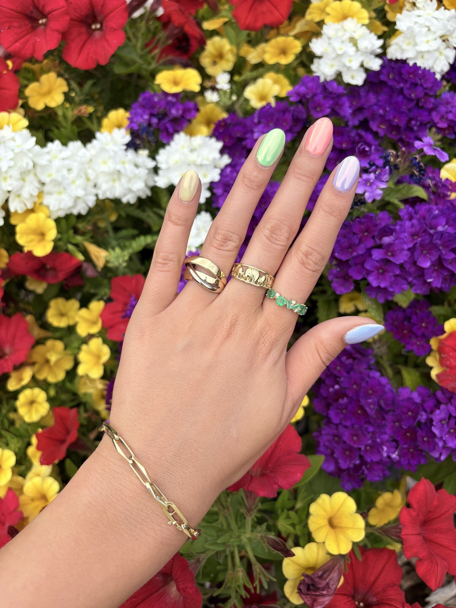 Gold ring with emerald and diamond 14 kt* new