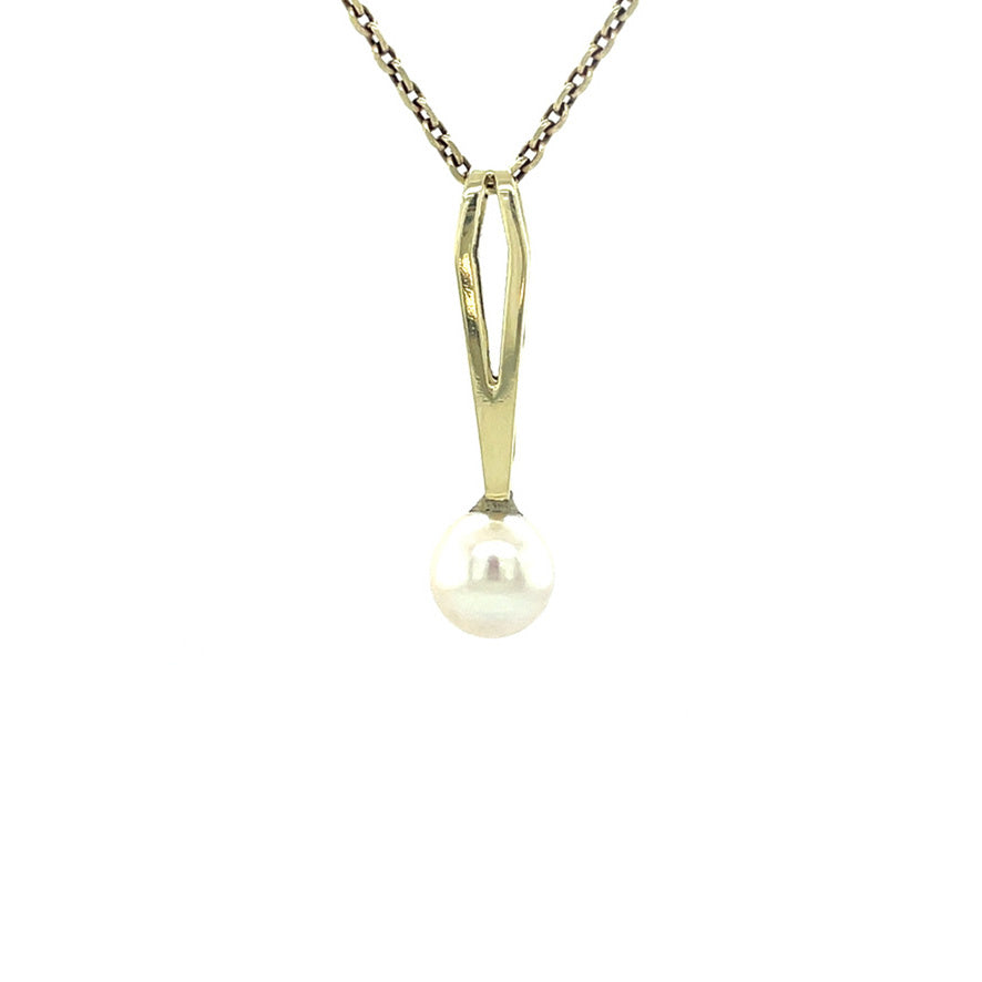 Gold pendant with pearl 14 karat