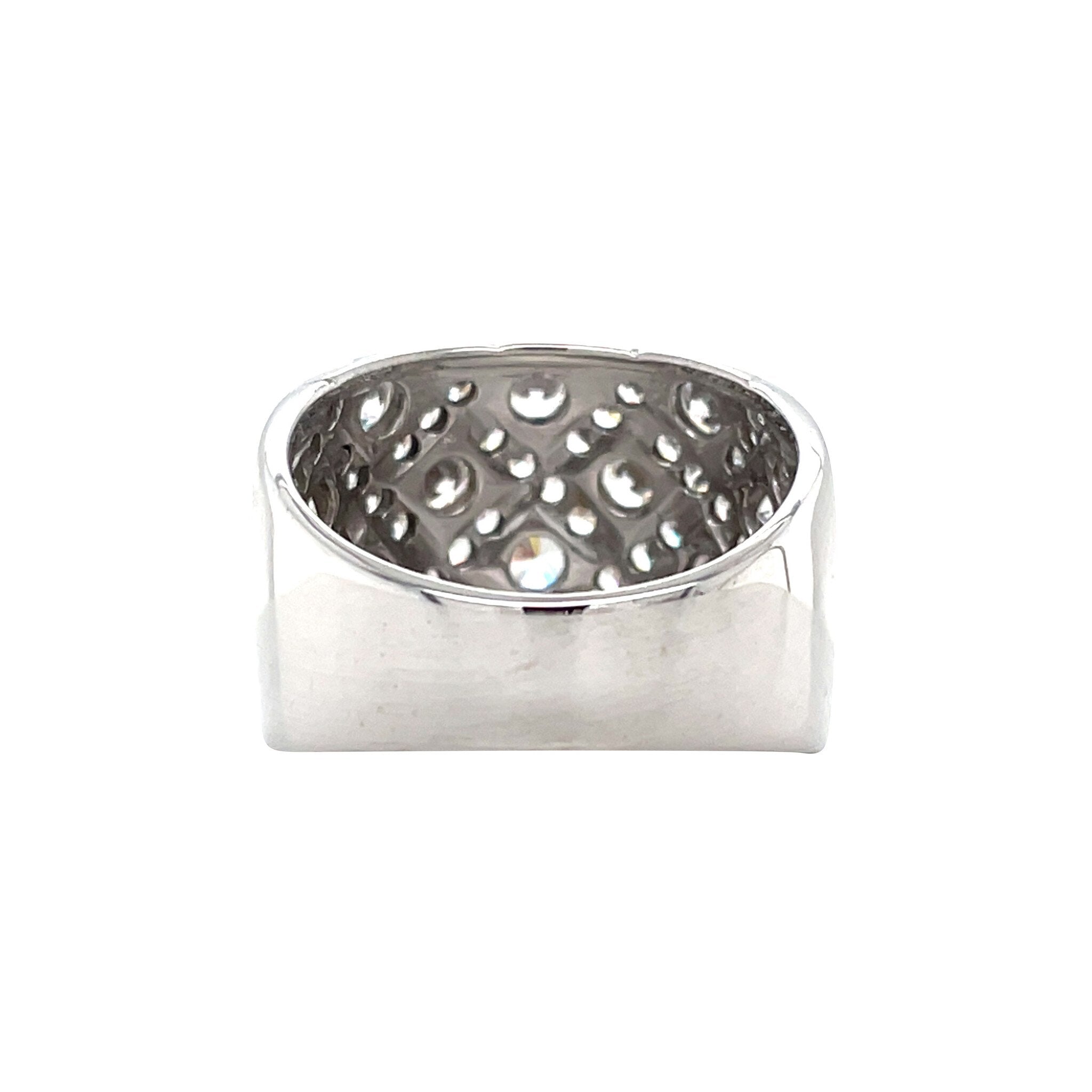 White gold ring with zirconia 14 karat