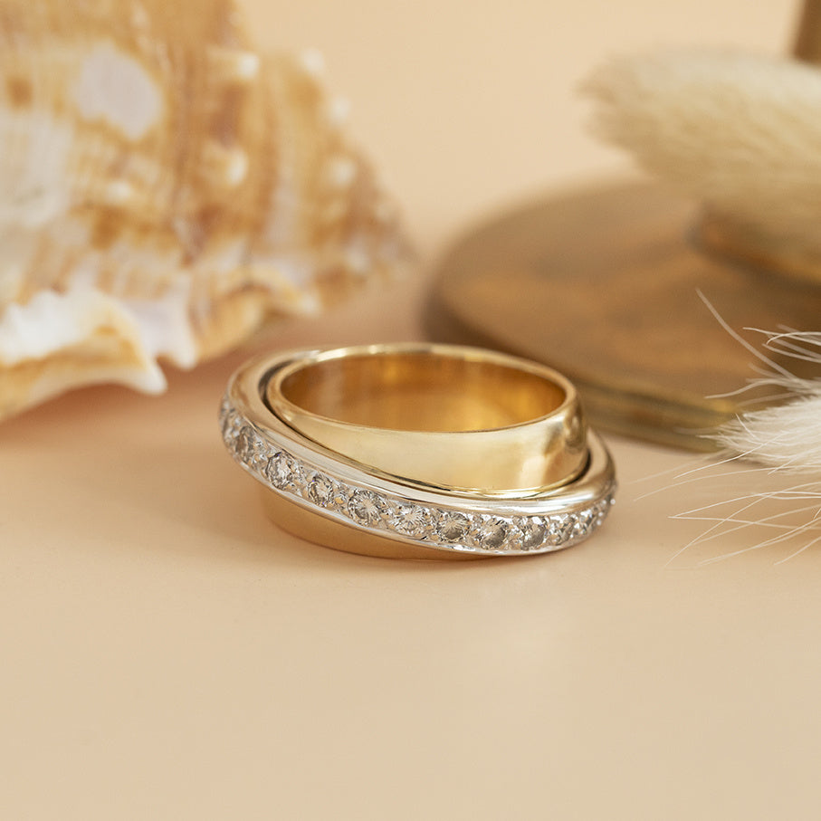 Gouden ring met diamant 18 karaat