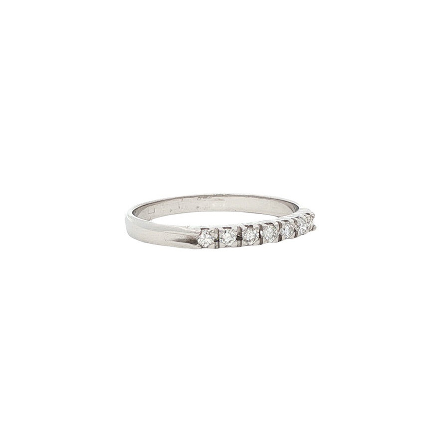 Witgouden rijring met diamant 14 karaat