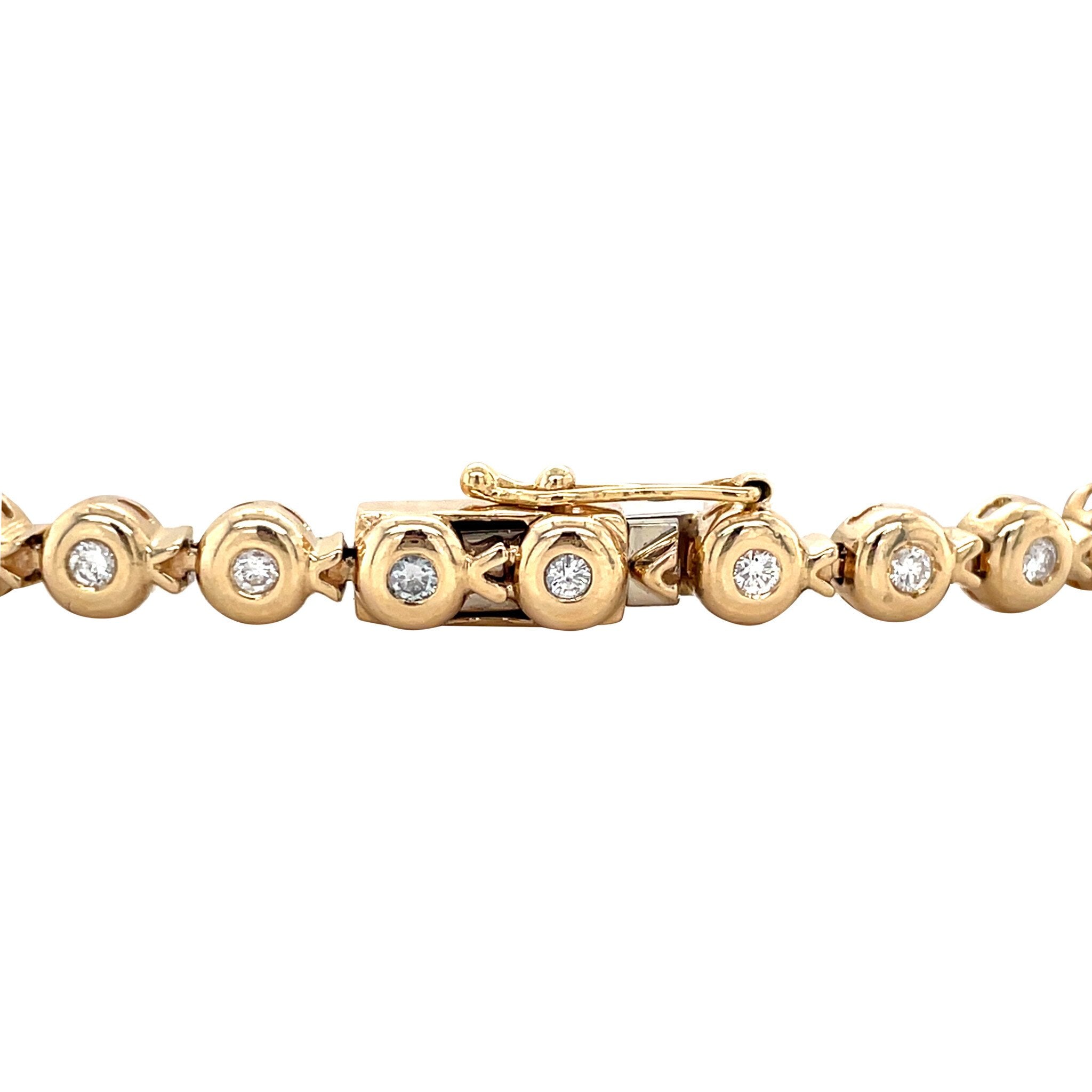 Gold tennis bracelet with diamond 14 karat