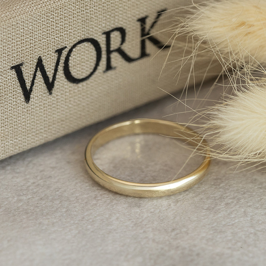 Golden smooth ring 14 karat