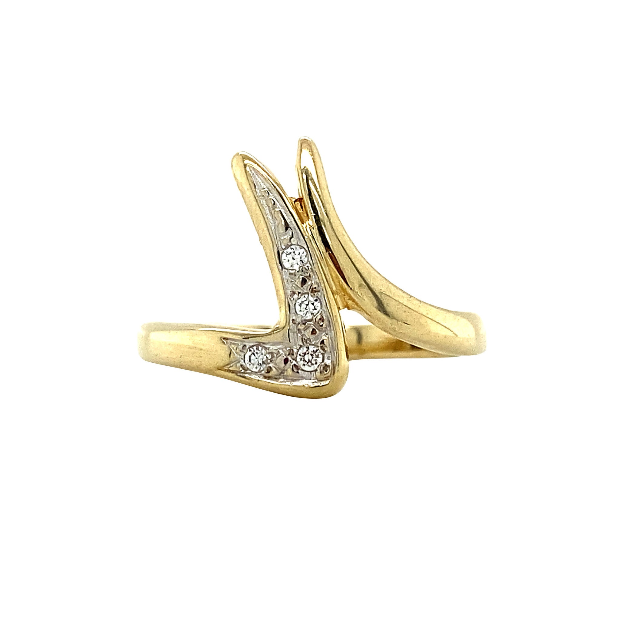 Gold ring with zirconia 14 kt
