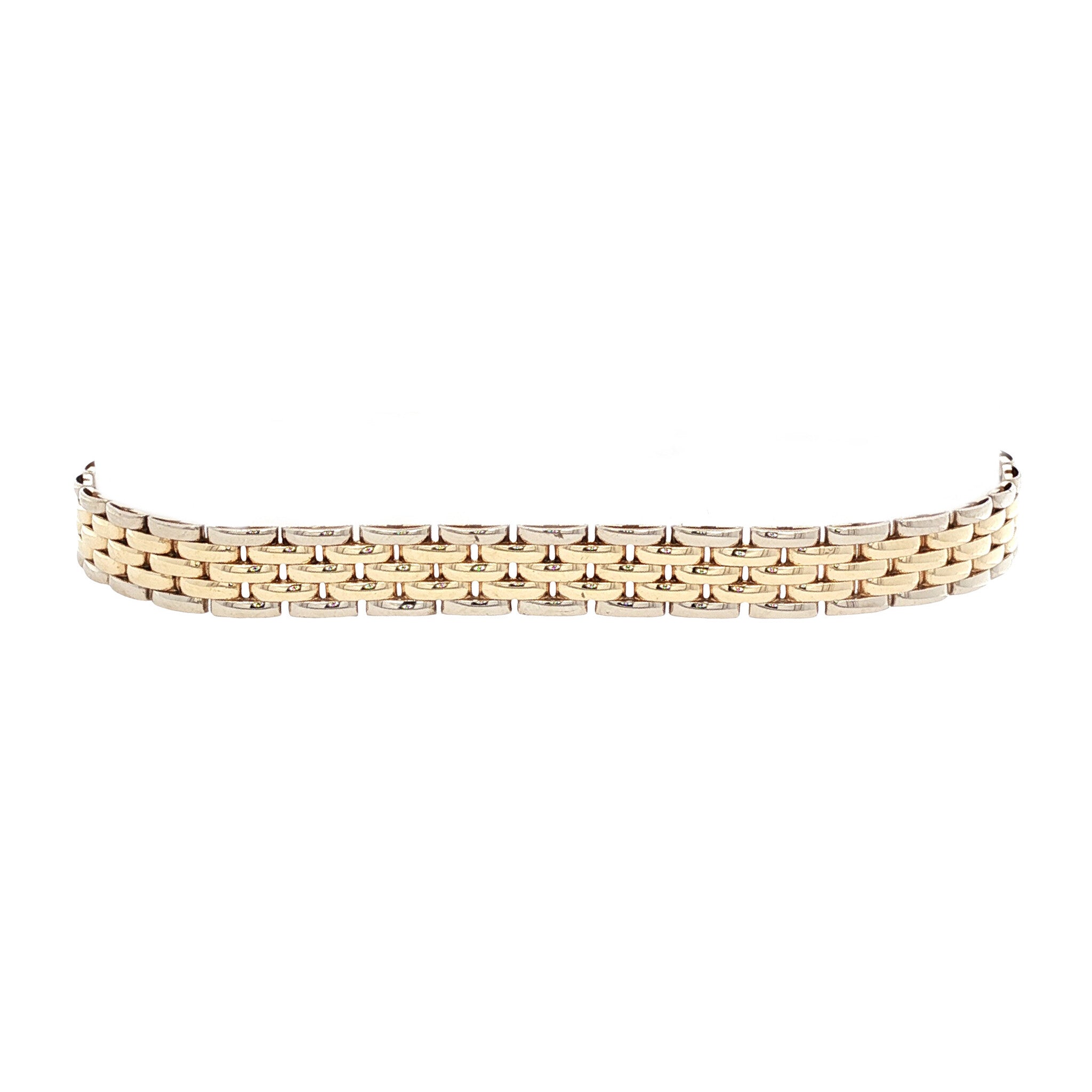 Gouden armband bicolour 18.5 cm 14 karaat