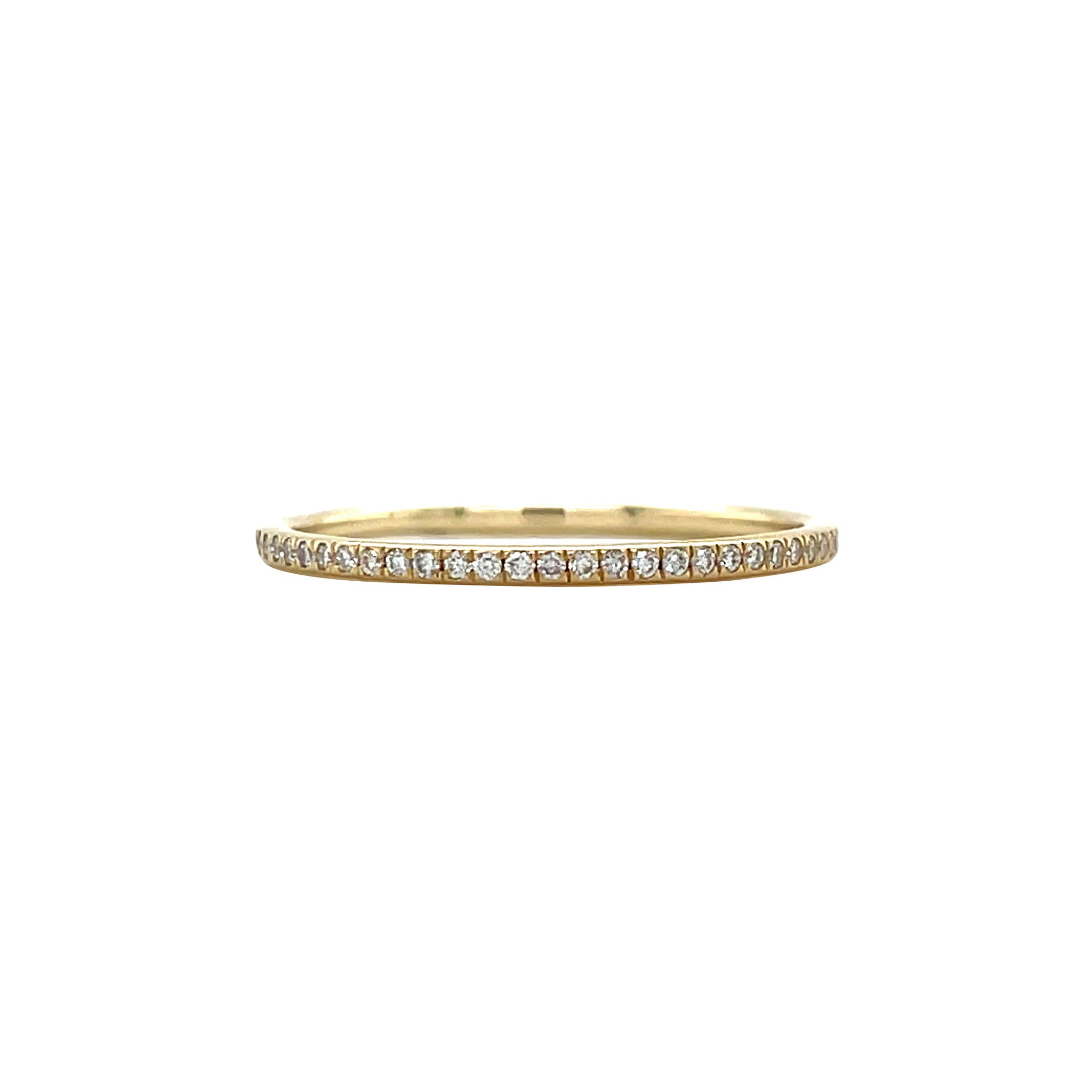 Gold row ring with diamond 14 kt