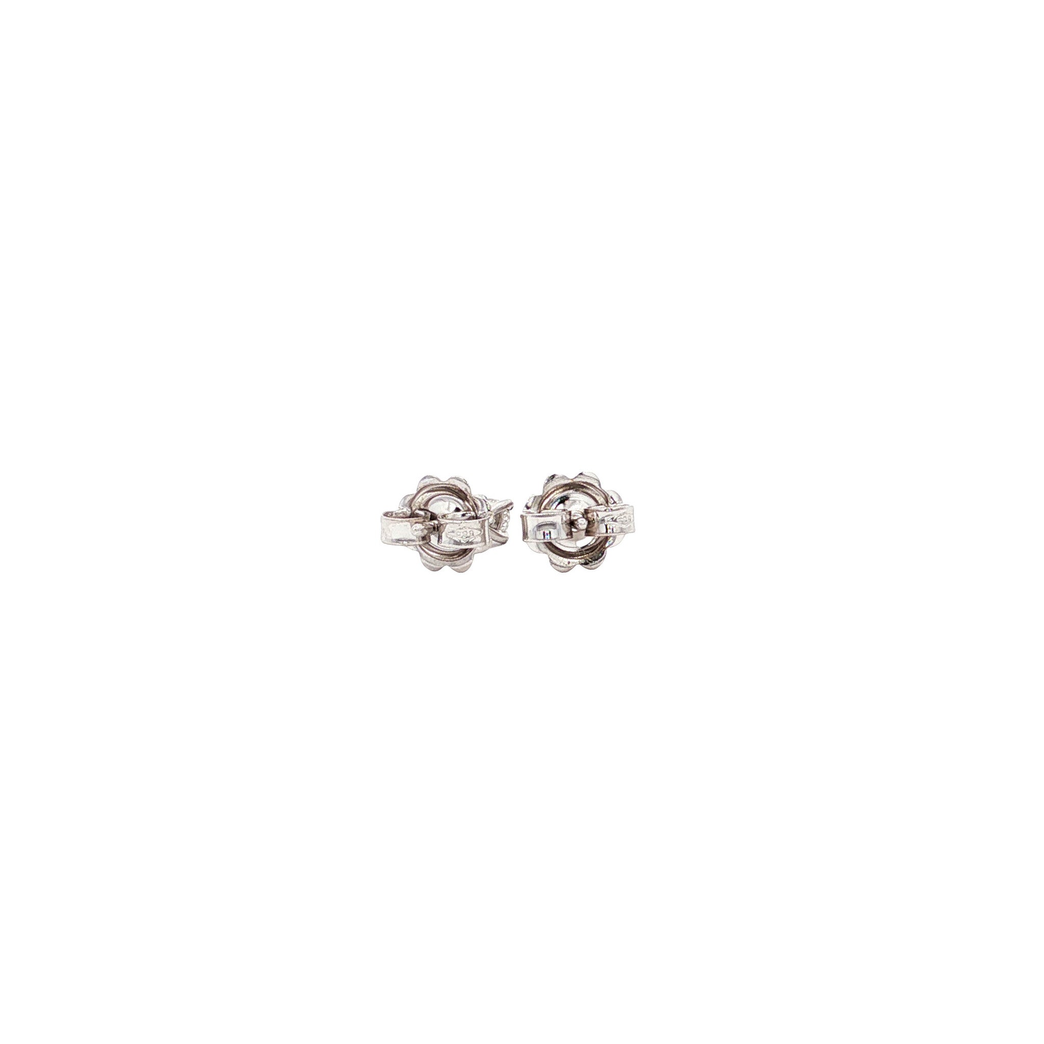 White gold solitaire stud earrings with diamond 14 karat*new