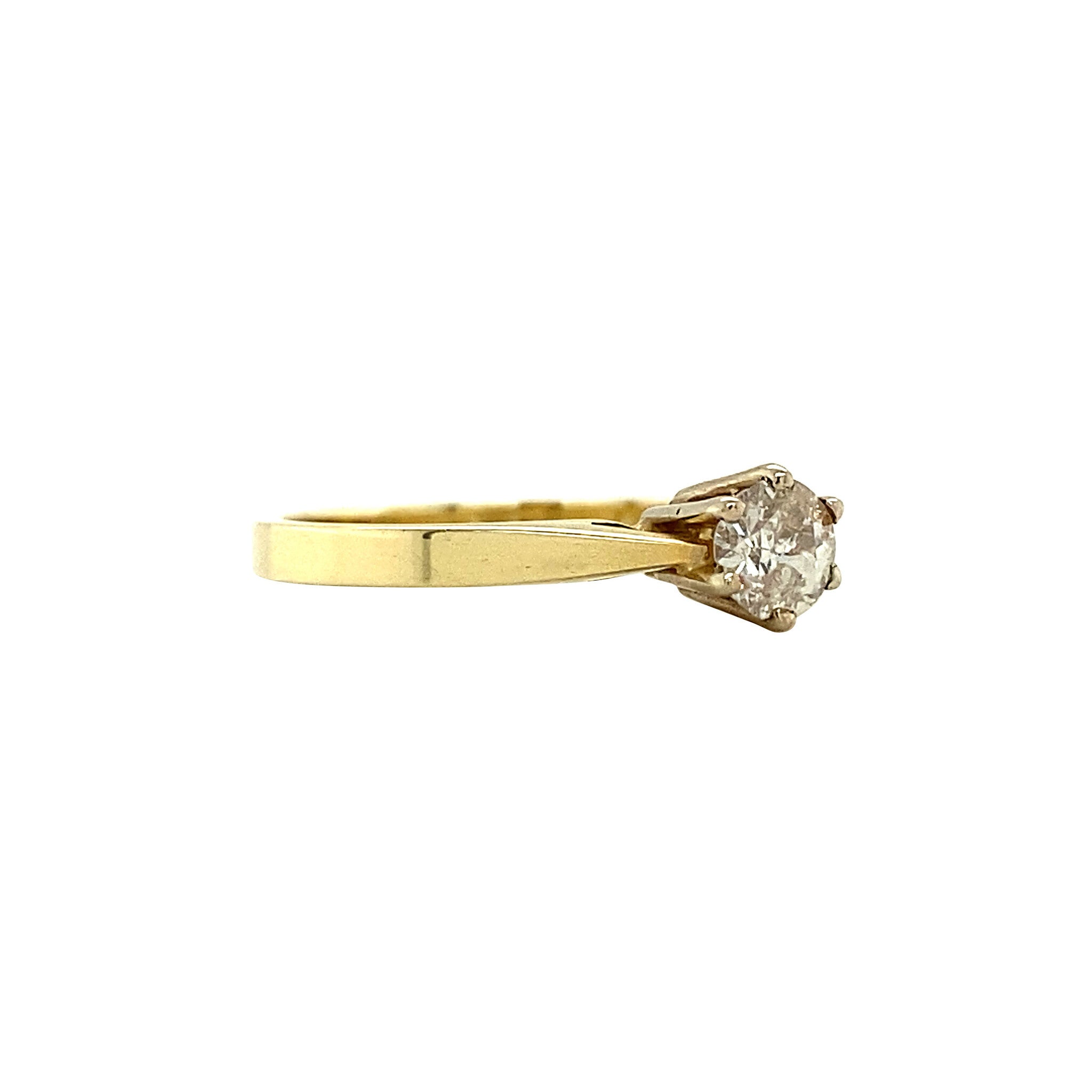 Gold solitaire ring with diamond 14 kt* new