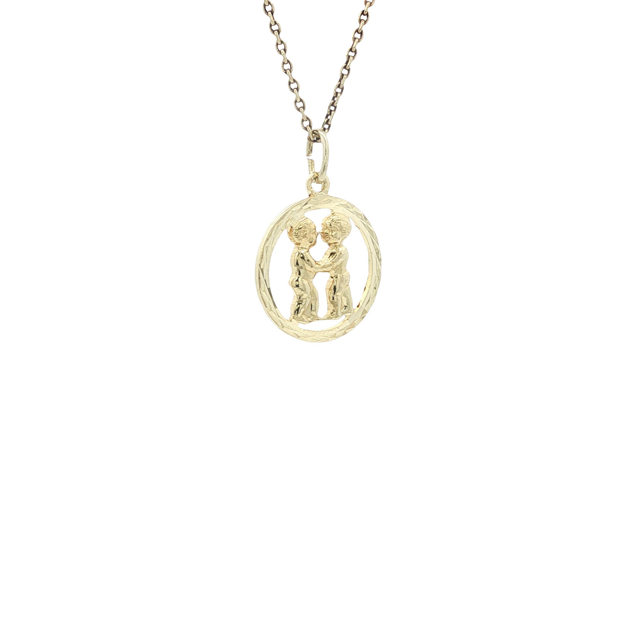 Gouden sterrenbeeld hanger tweeling 14 karaat