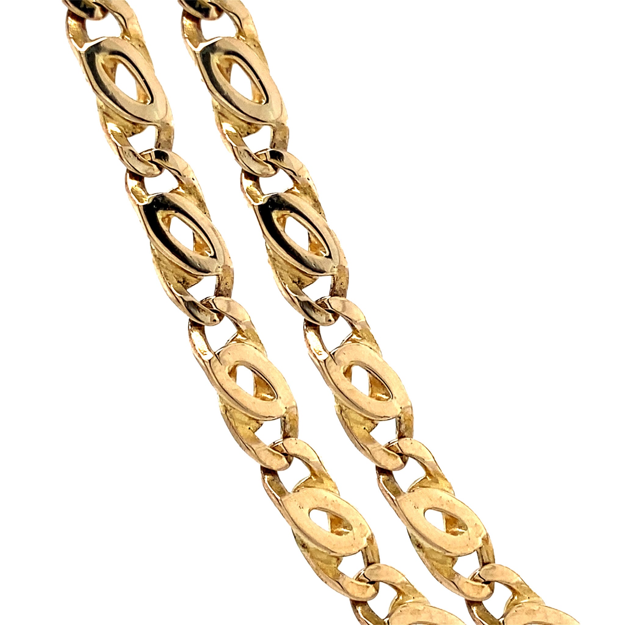 Gold men's necklace hawk's-eye 63.5 cm 14 karat