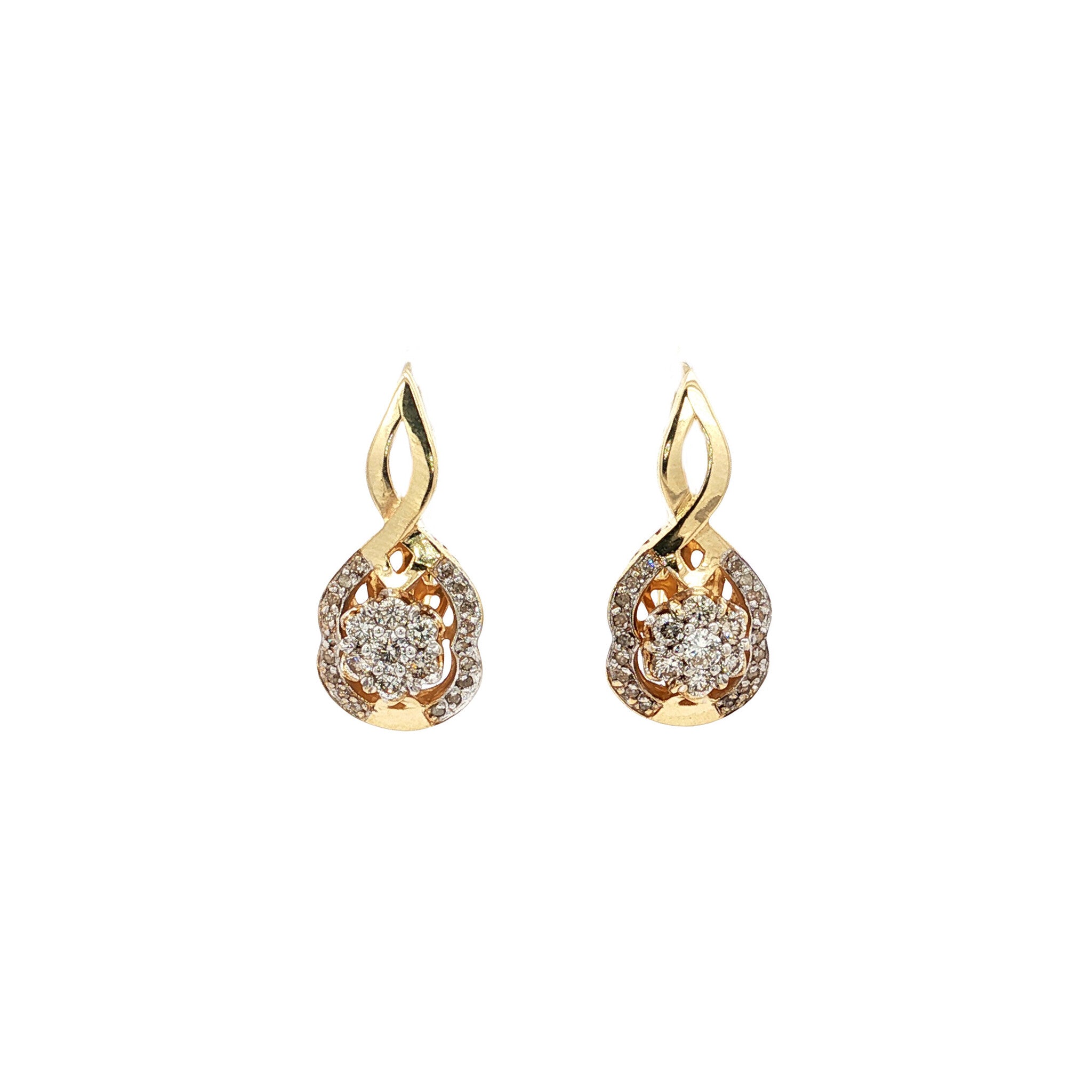 Gold ear jewelry with diamond 14 karat