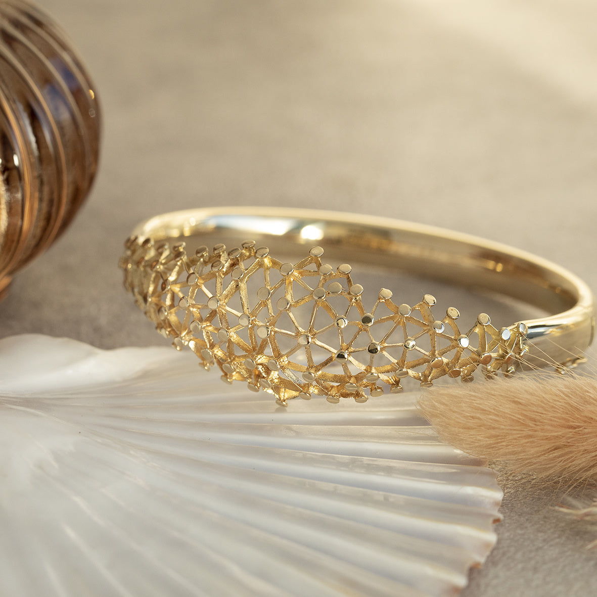 Gold constellation bangle 14 karat