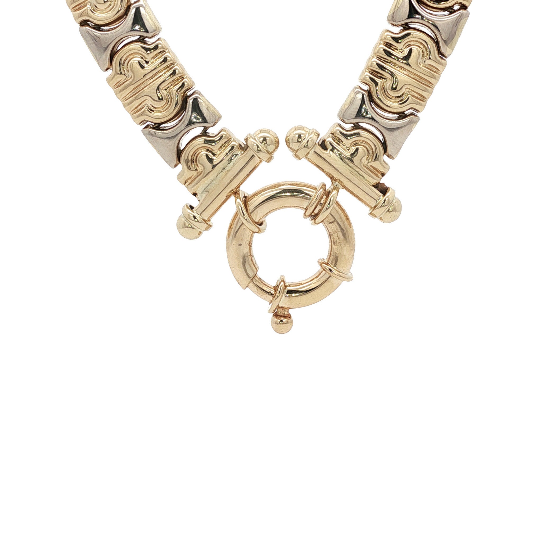 14 karat two-tone gold choker, 44 cm