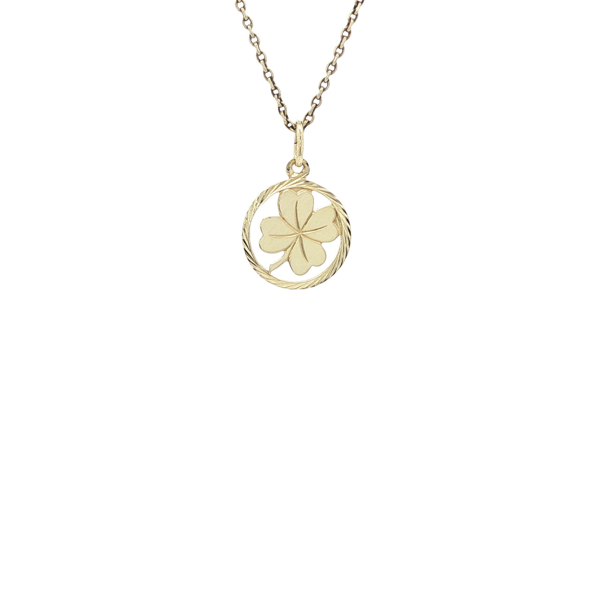 Gold clover pendant 4 14 karat