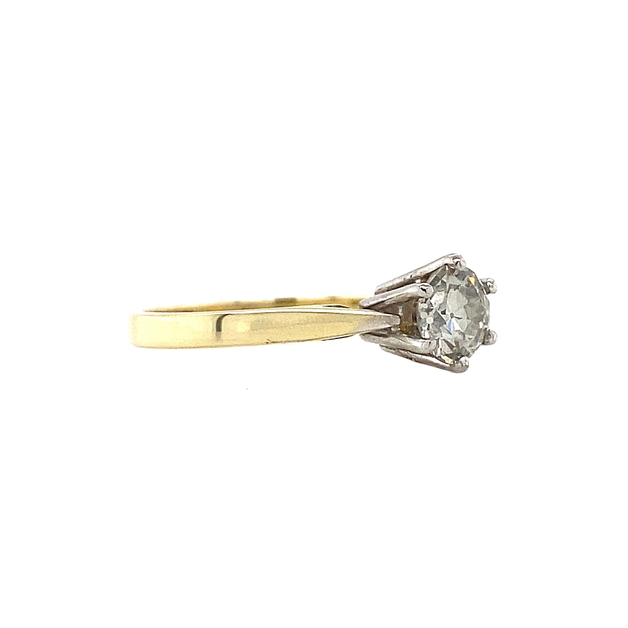 Gold solitaire ring with diamond 0.60ct. 14 kt *new