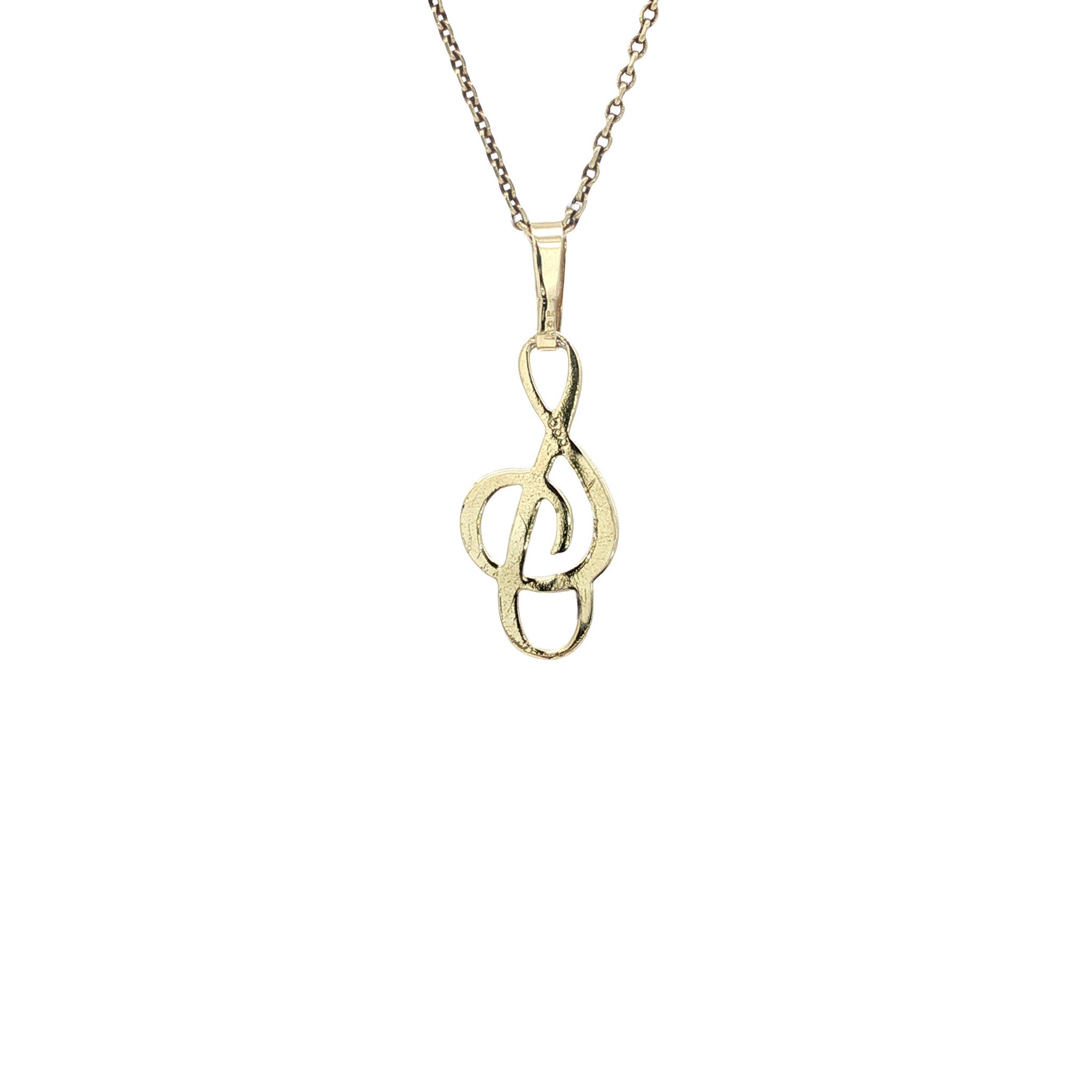 14 karat gold musical note pendant