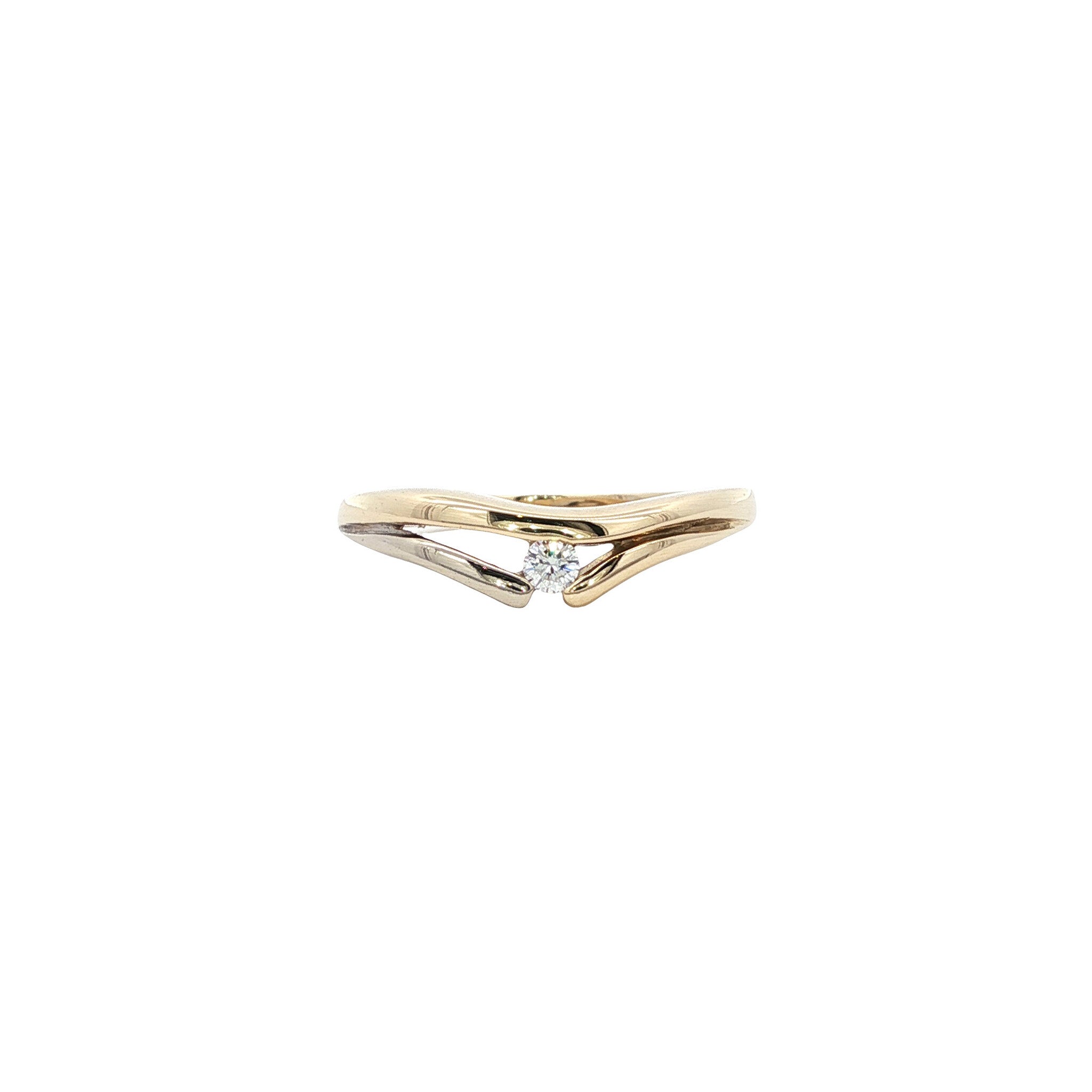 Gouden ring met diamant 14 karaat