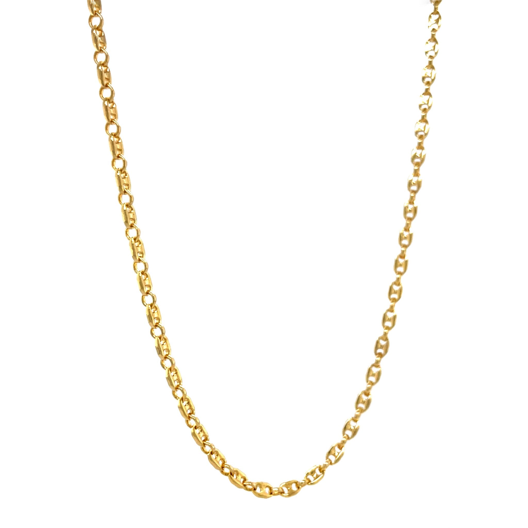 Gold double anchor necklace 50 cm 14 karat