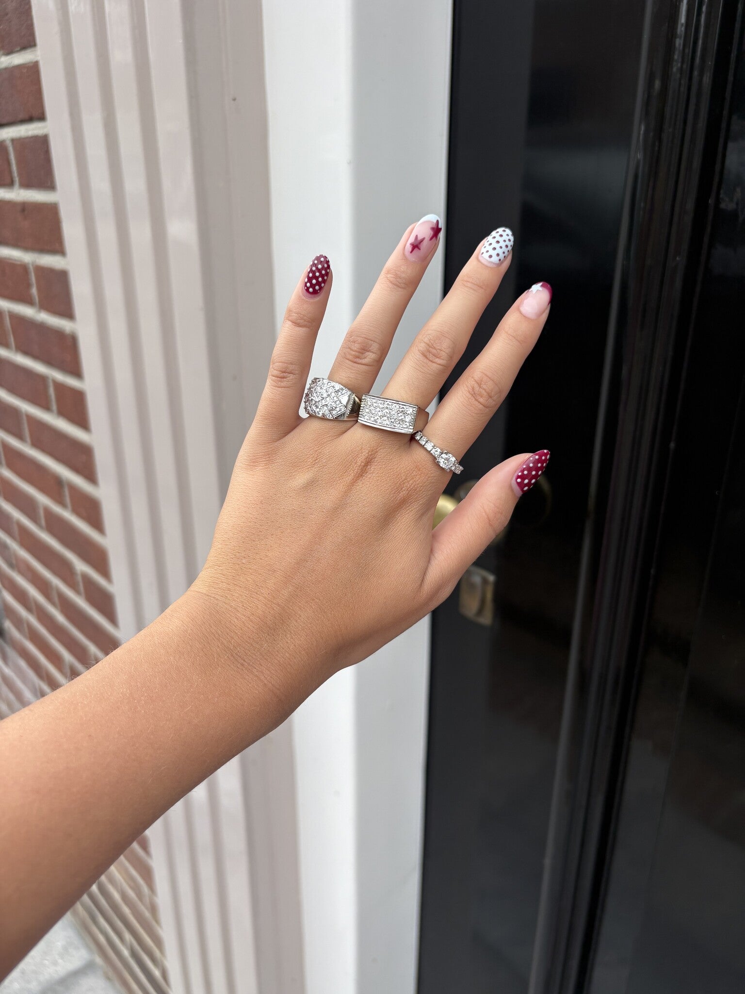 White gold ring with zirconia 14 karat