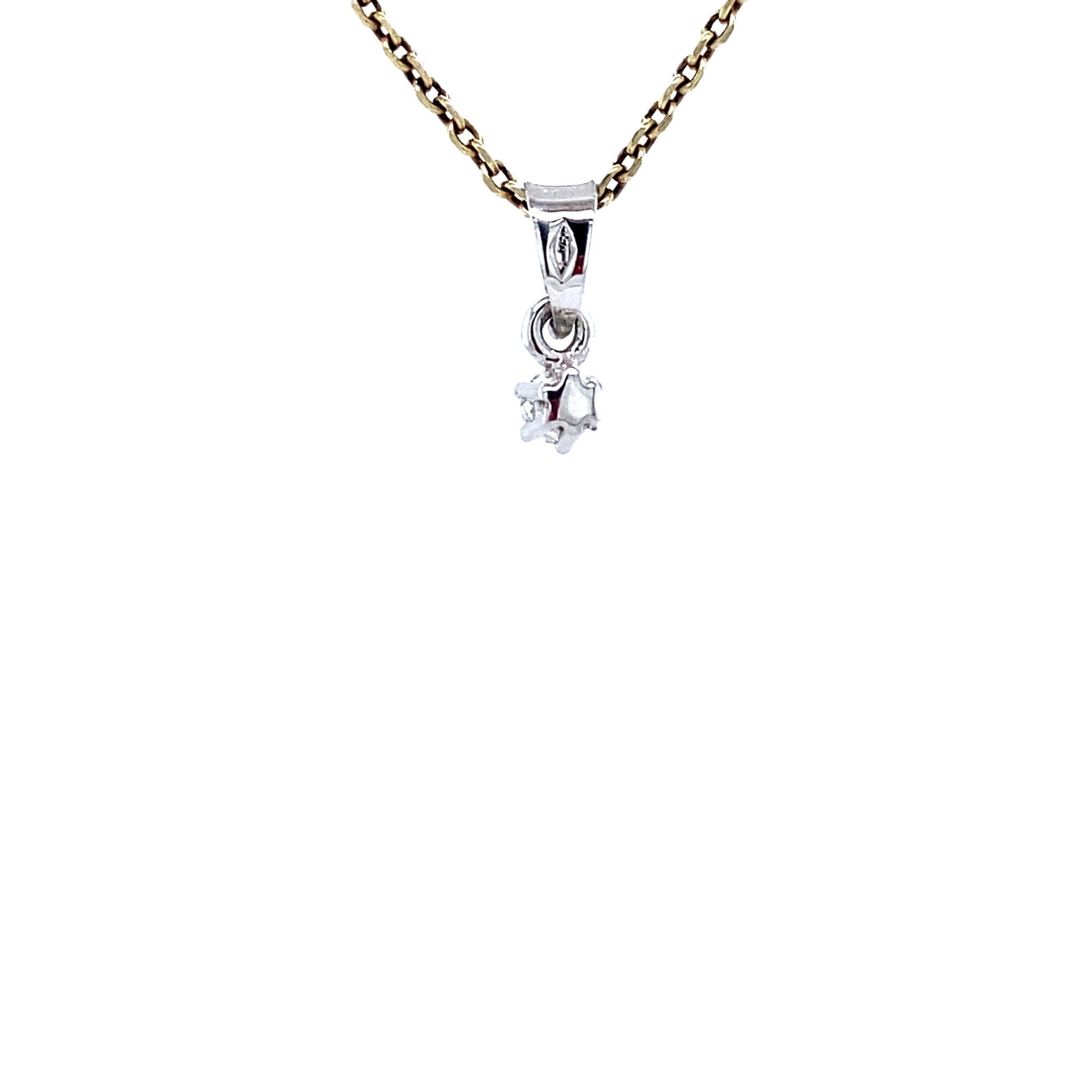 White gold solitaire pendant with diamond 18 karat* new