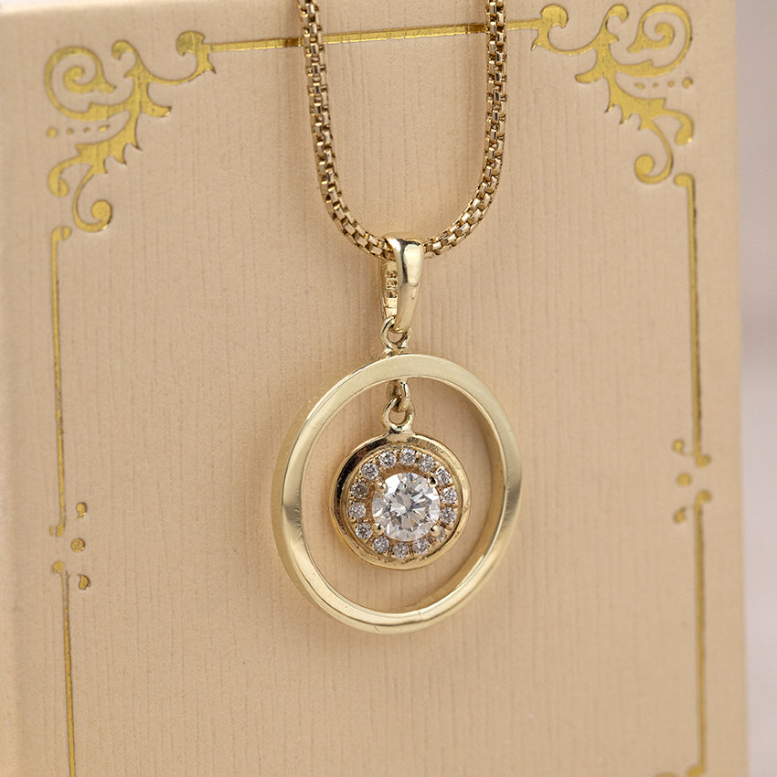 Gold pendant with diamond 14 karat