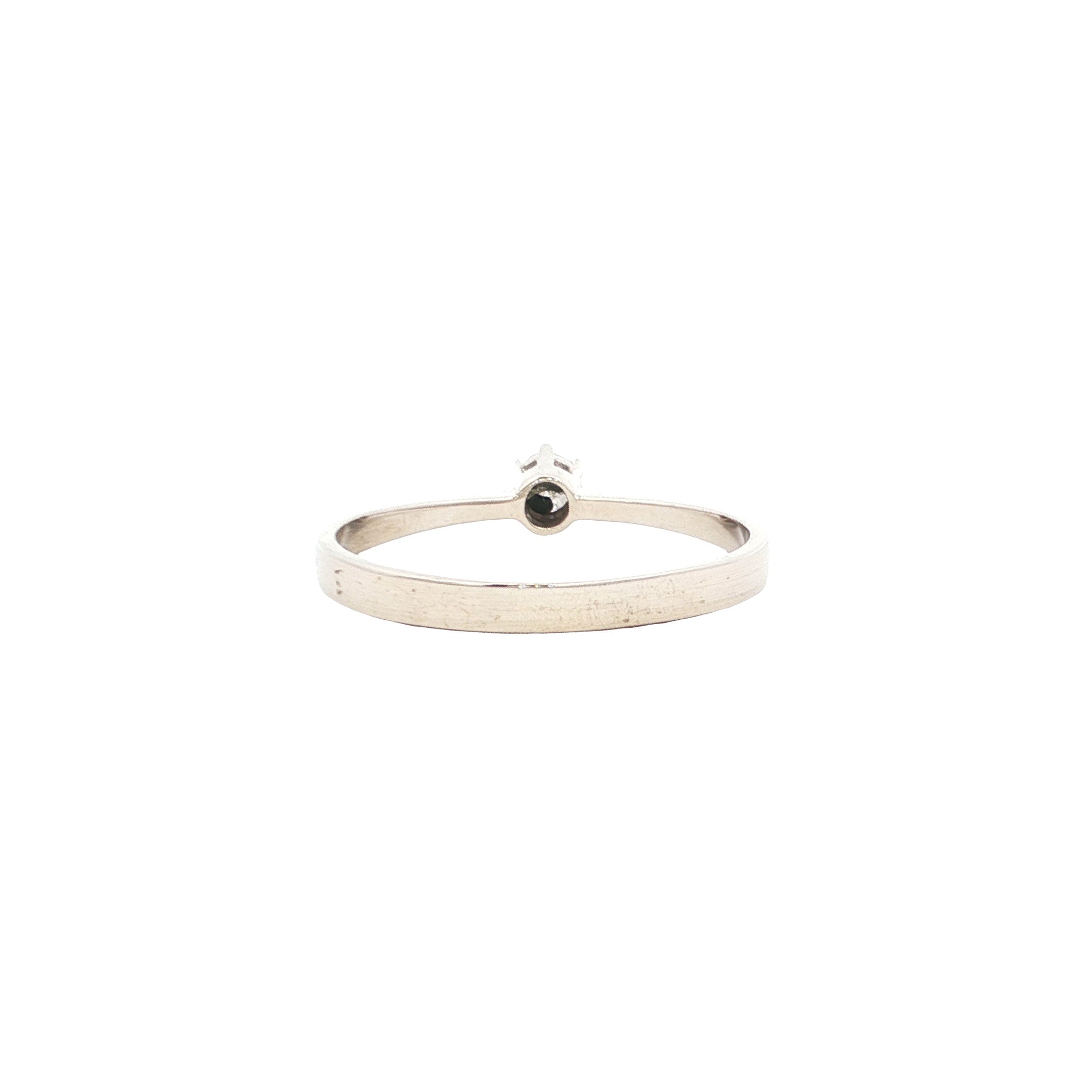 White gold solitaire ring with diamond 14 karat