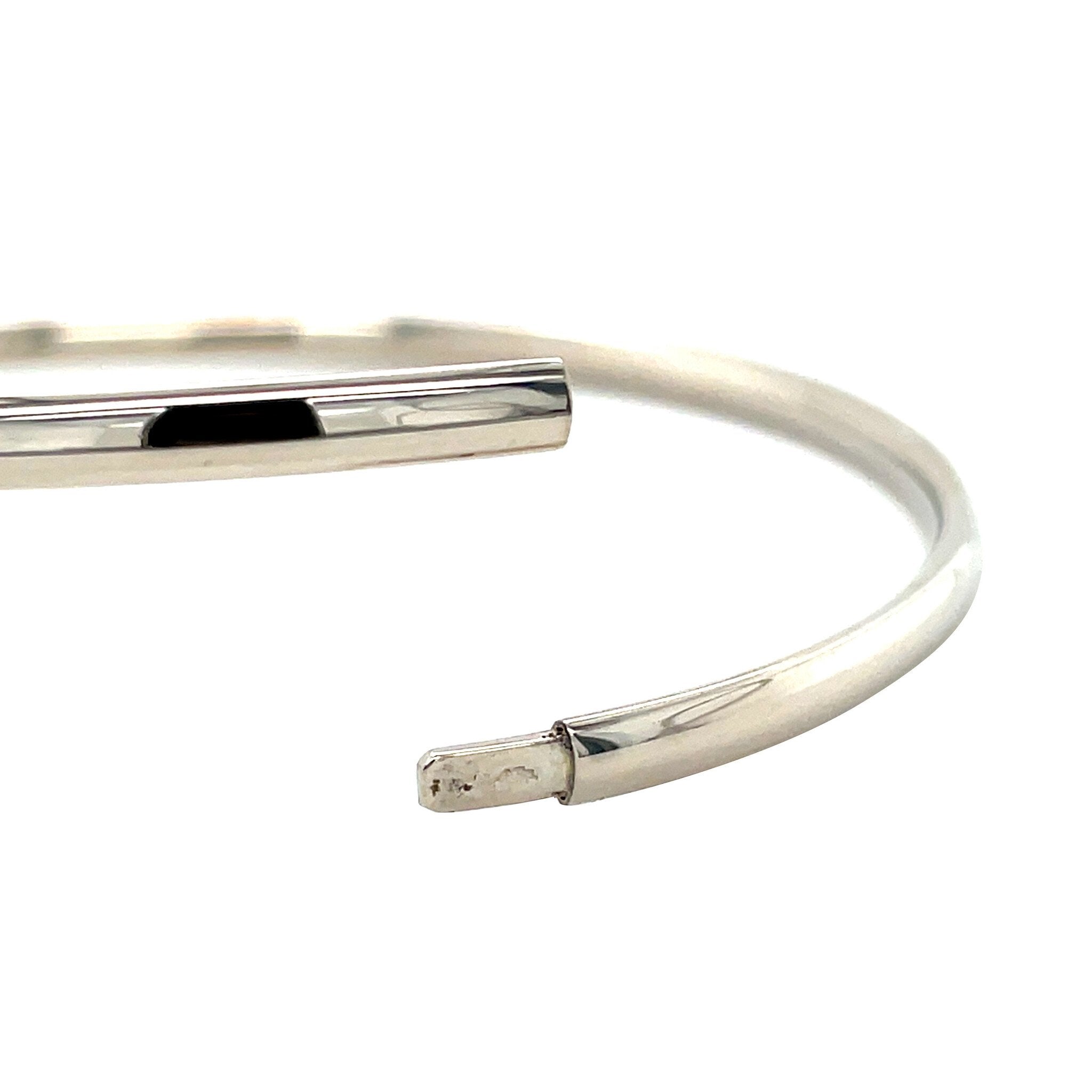 White gold smooth bangle 14 karat