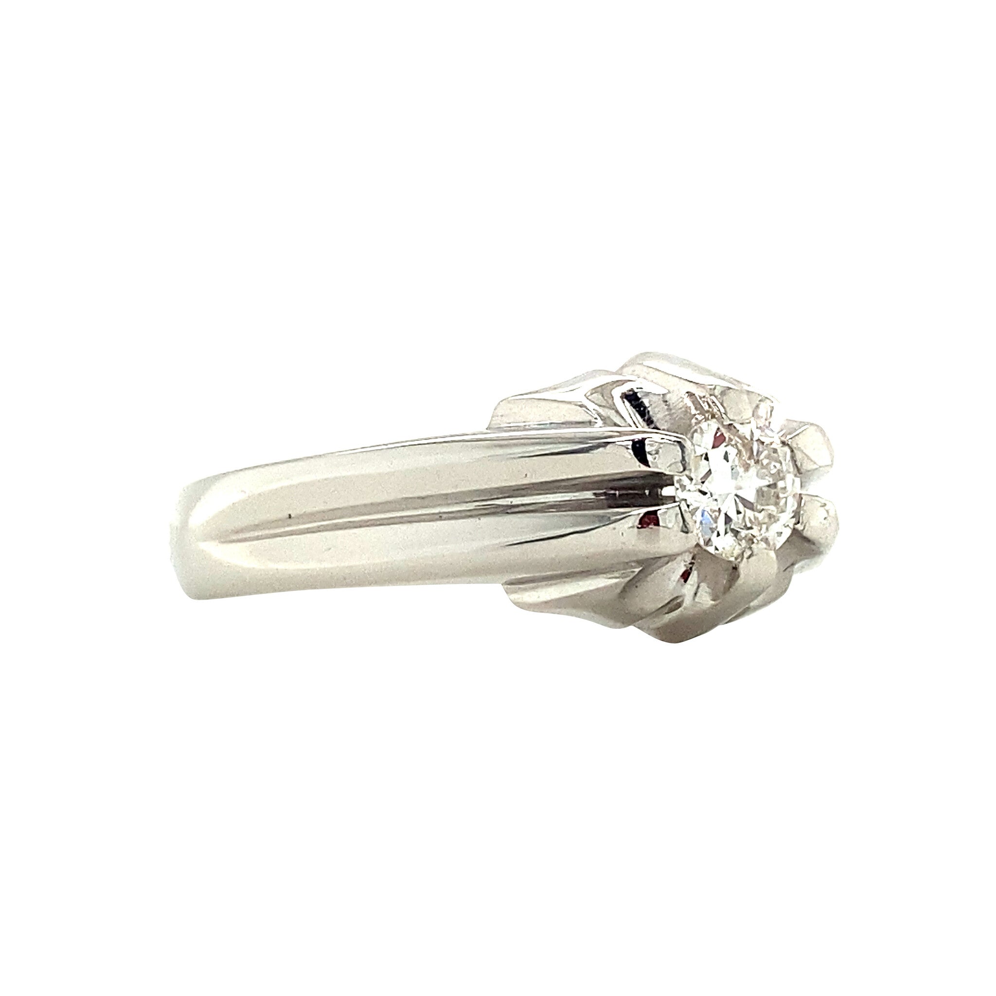 White gold pinky ring with diamond 18 karat