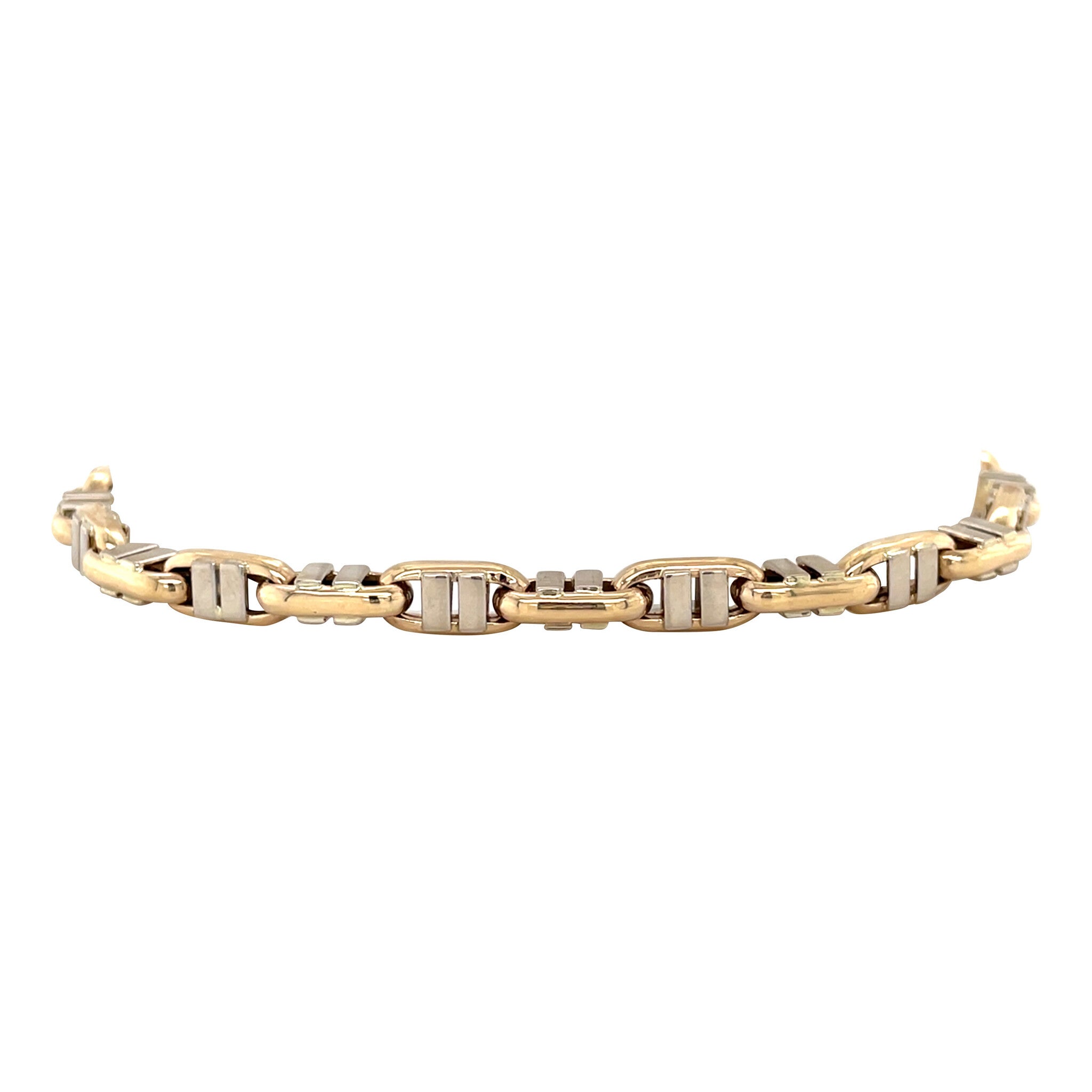 Gold bracelet bicolour 20 cm 14 karat