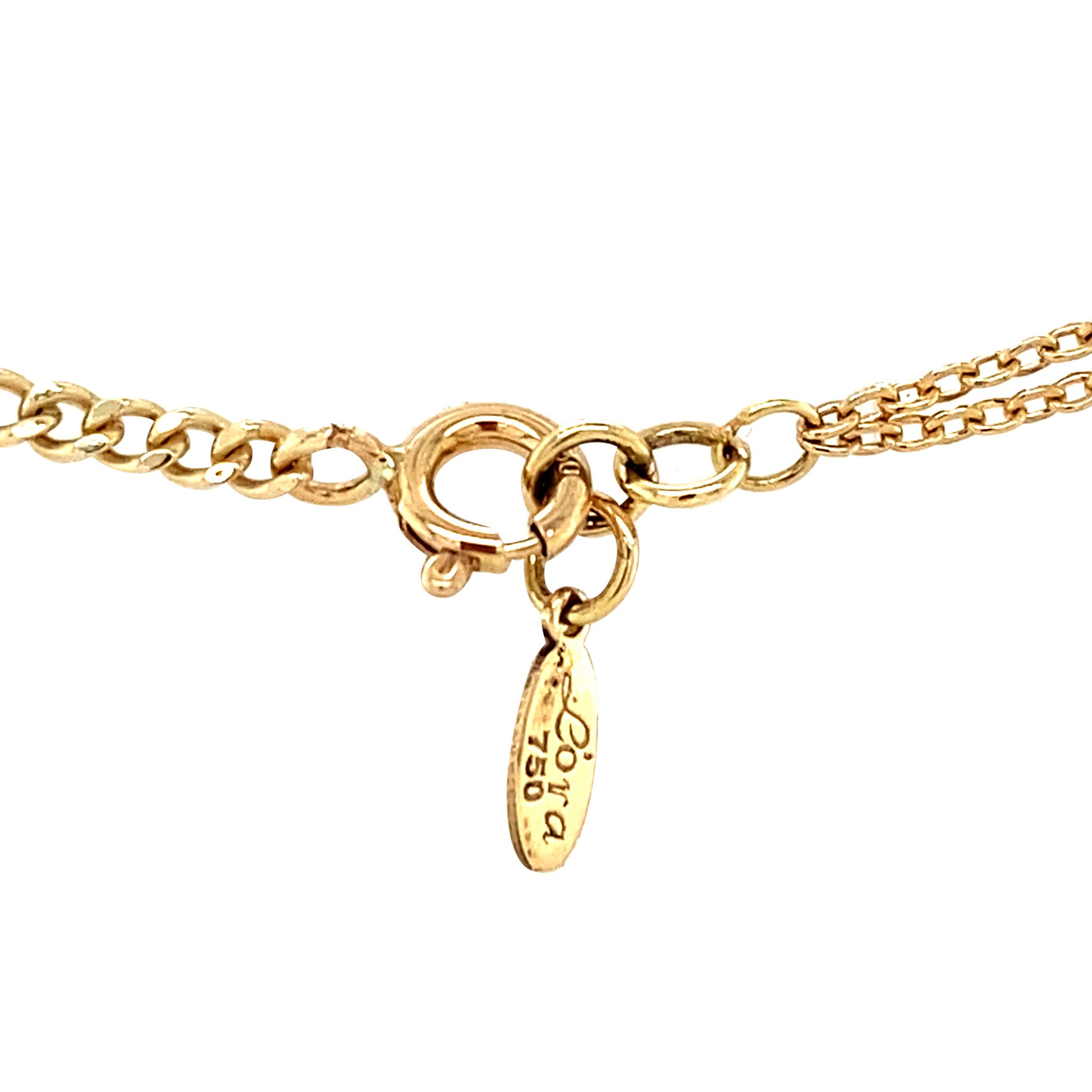 Gold children's bracelet with enamel flower 18 karat
