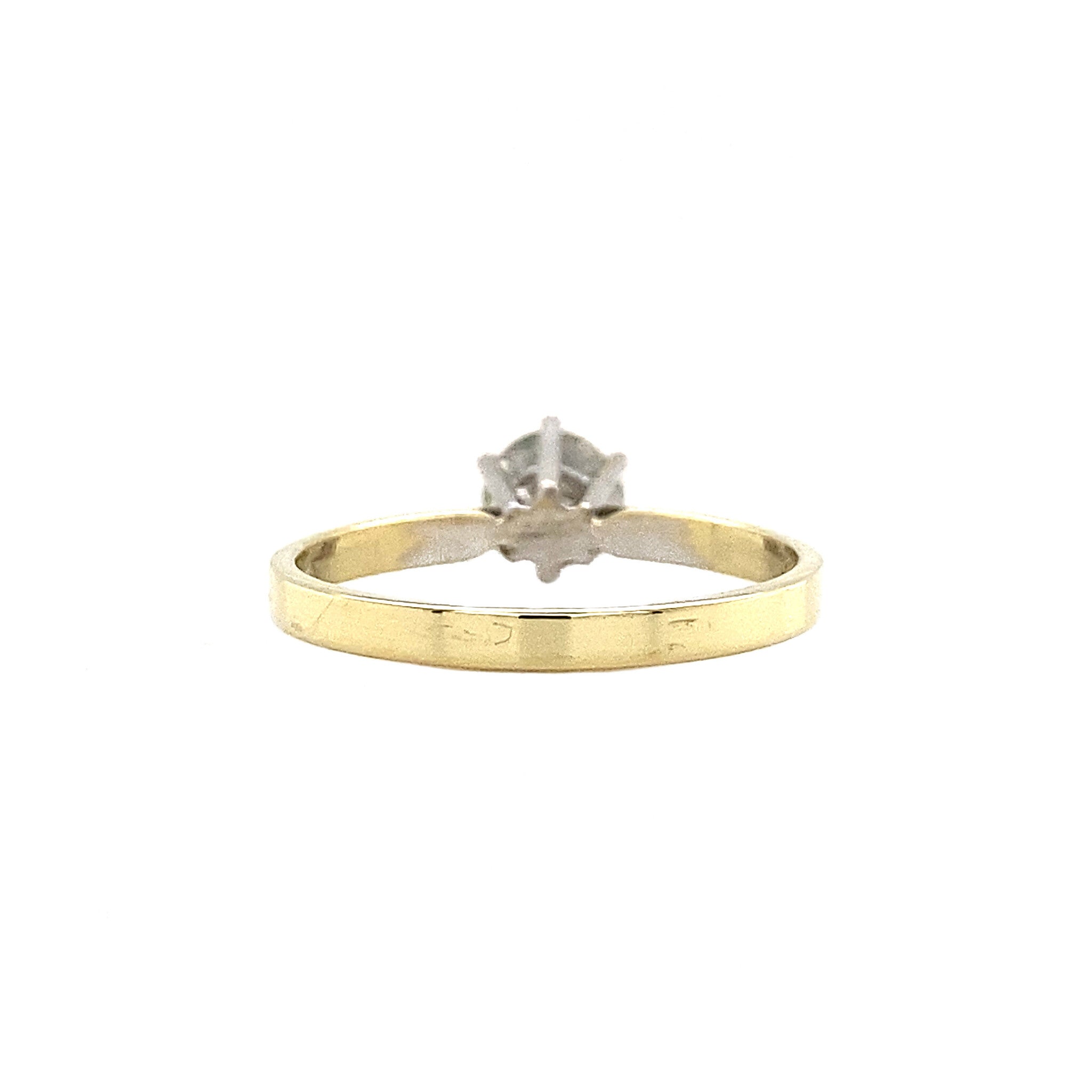 Gold solitaire ring with diamond 0.60ct. 14 kt *new