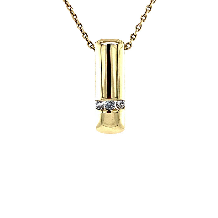 Gold pendant with zirconia 14 kt