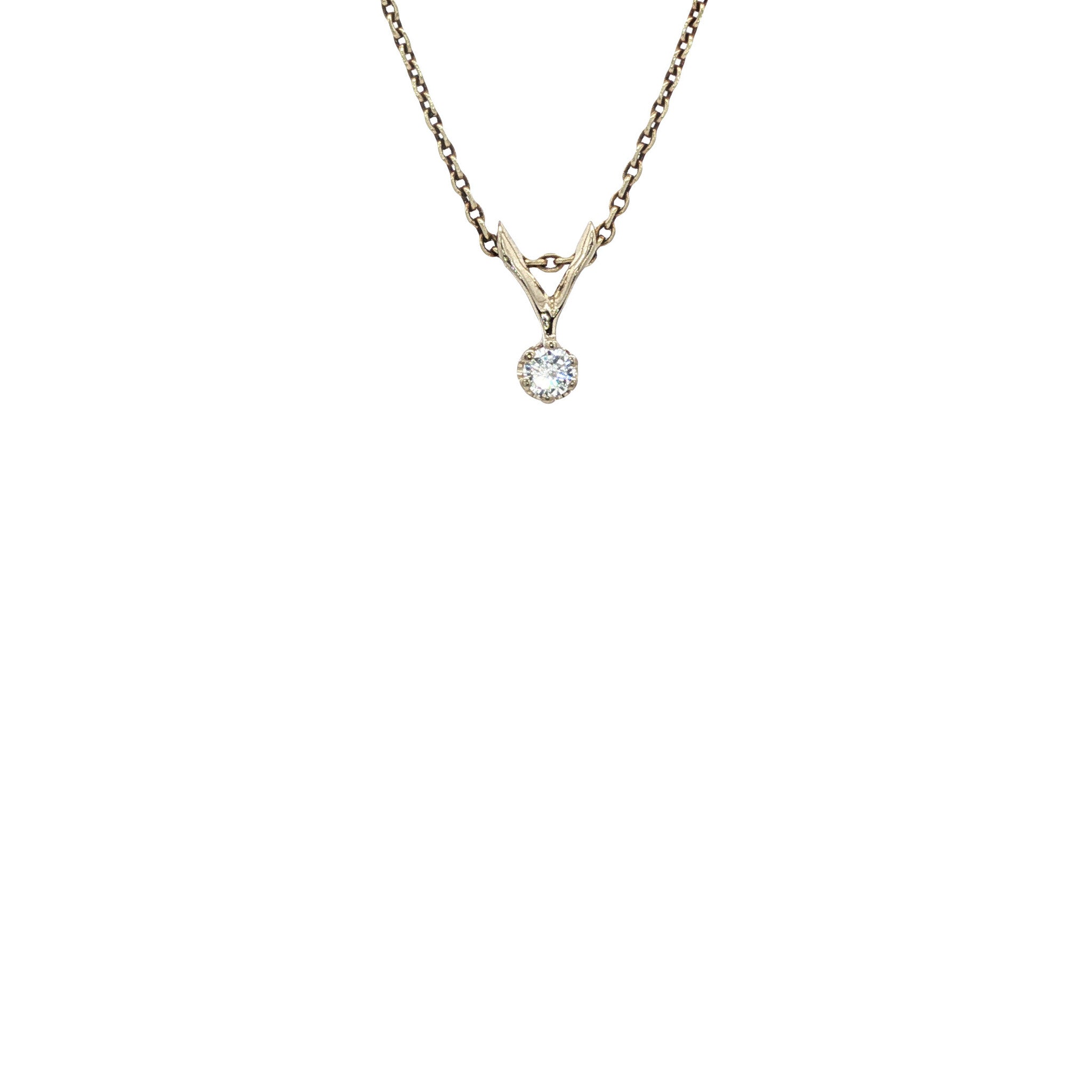 Witgouden hanger met diamant 14 karaat